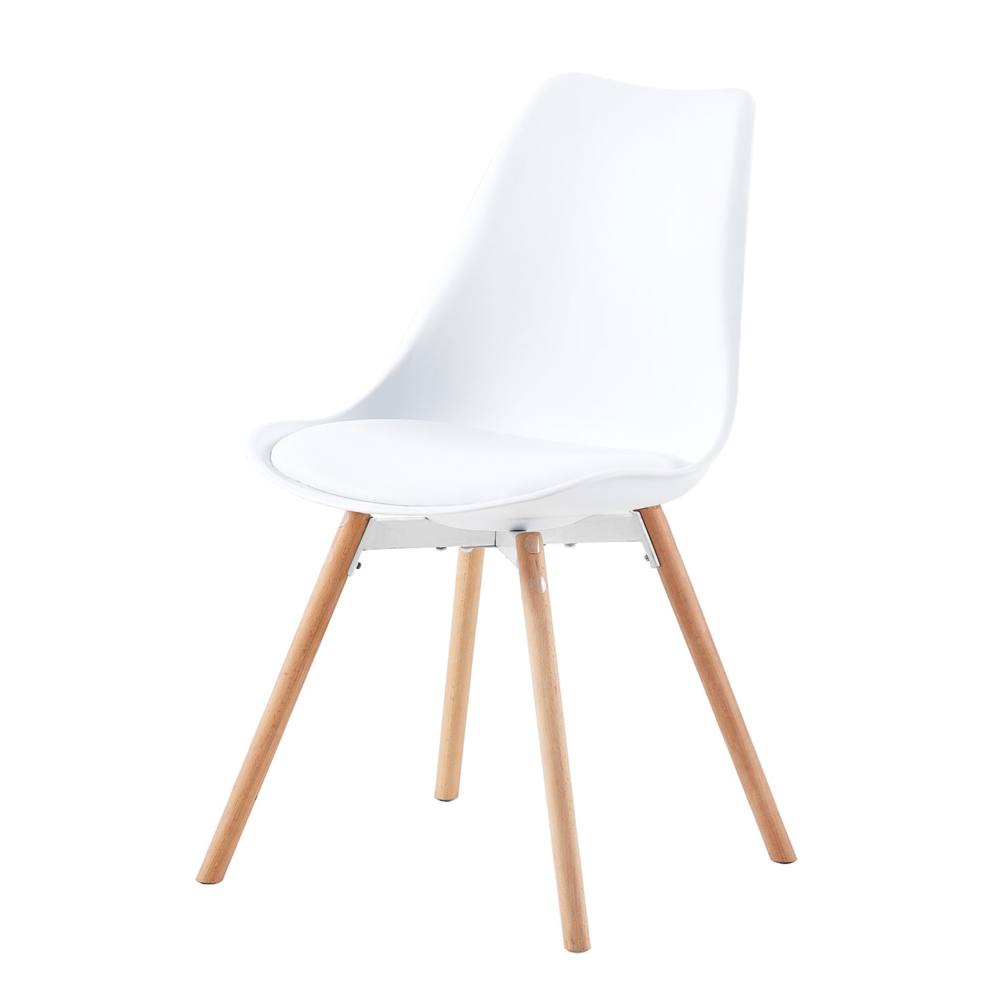 Lot de 4 Chaises de Salle à Manger en PP avec Pieds en Hêtre
