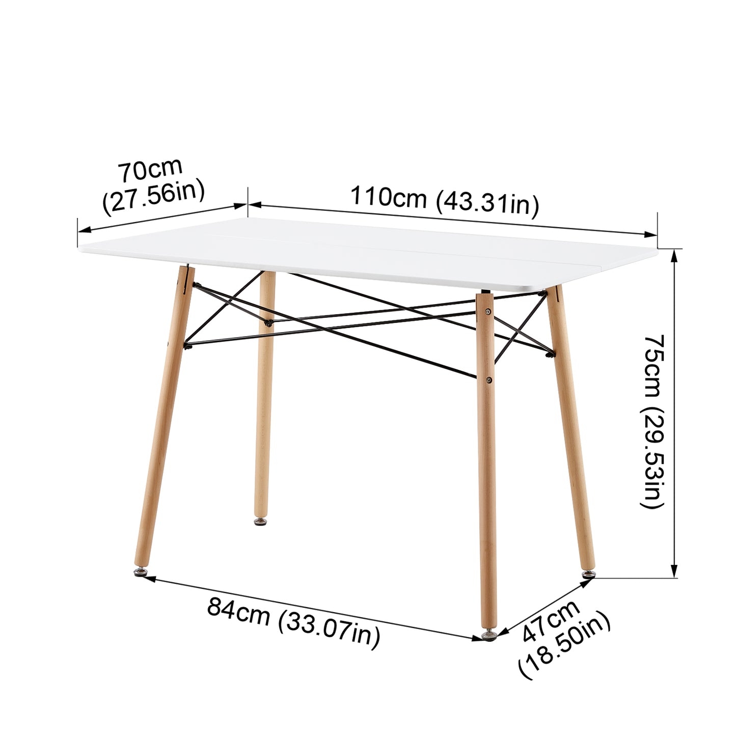 Ensemble de Table et Chaises - Table Blanche avec 4 Chaises au Design Scandinave
