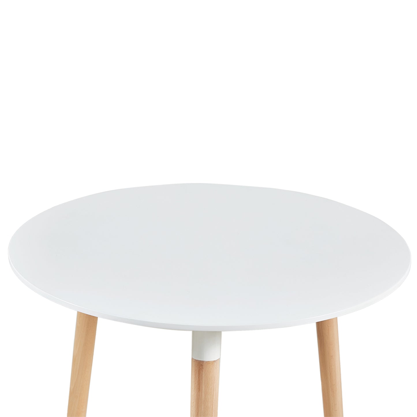 Table à Manger Ronde Scandinave en Bois de Hêtre Massif laqué - 80 x 70 cm - Blanche