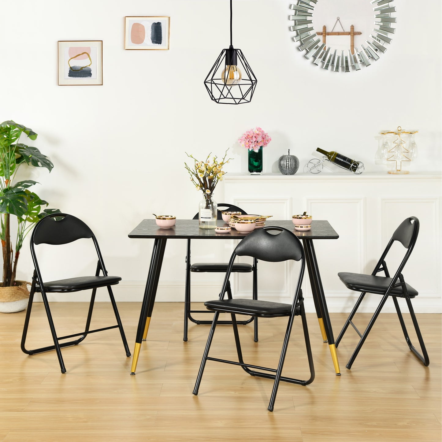 Lot de 6 Chaises pliantes empilables rembourrées