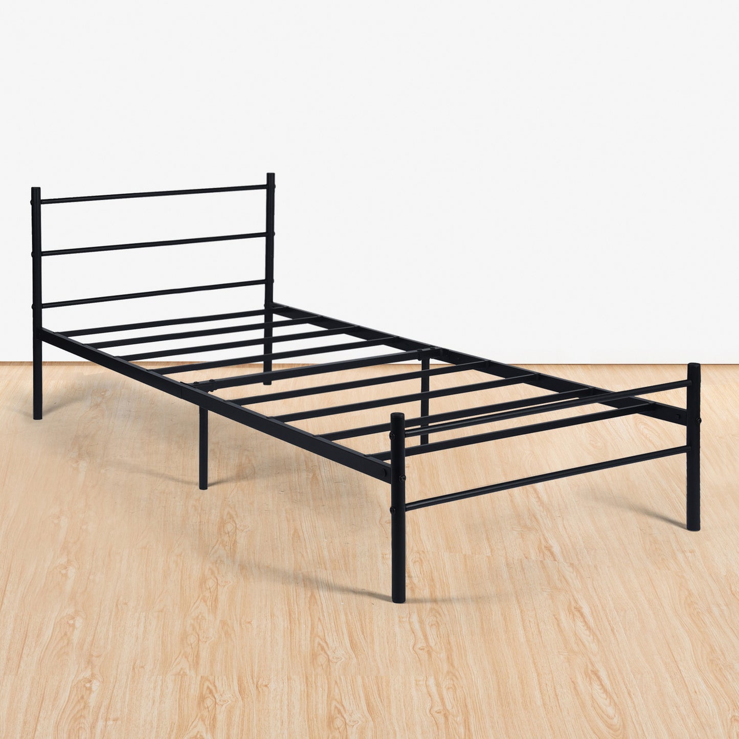 Lit simple en métal 90x190cm - Noir