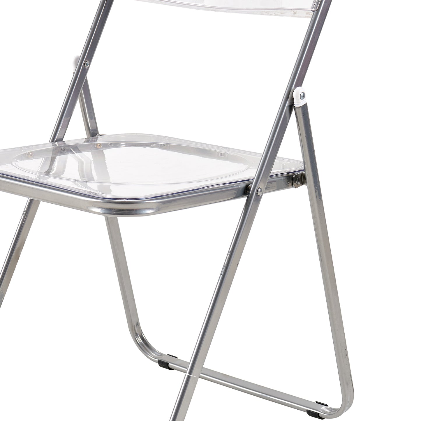 Lot de 6 Chaises Pliantes Transparentes de Couleur avec Pieds en Métal de Style Classique Pour Salon, Salle à Manger, Chambre, Balcon--43 x 38 x 75 cm