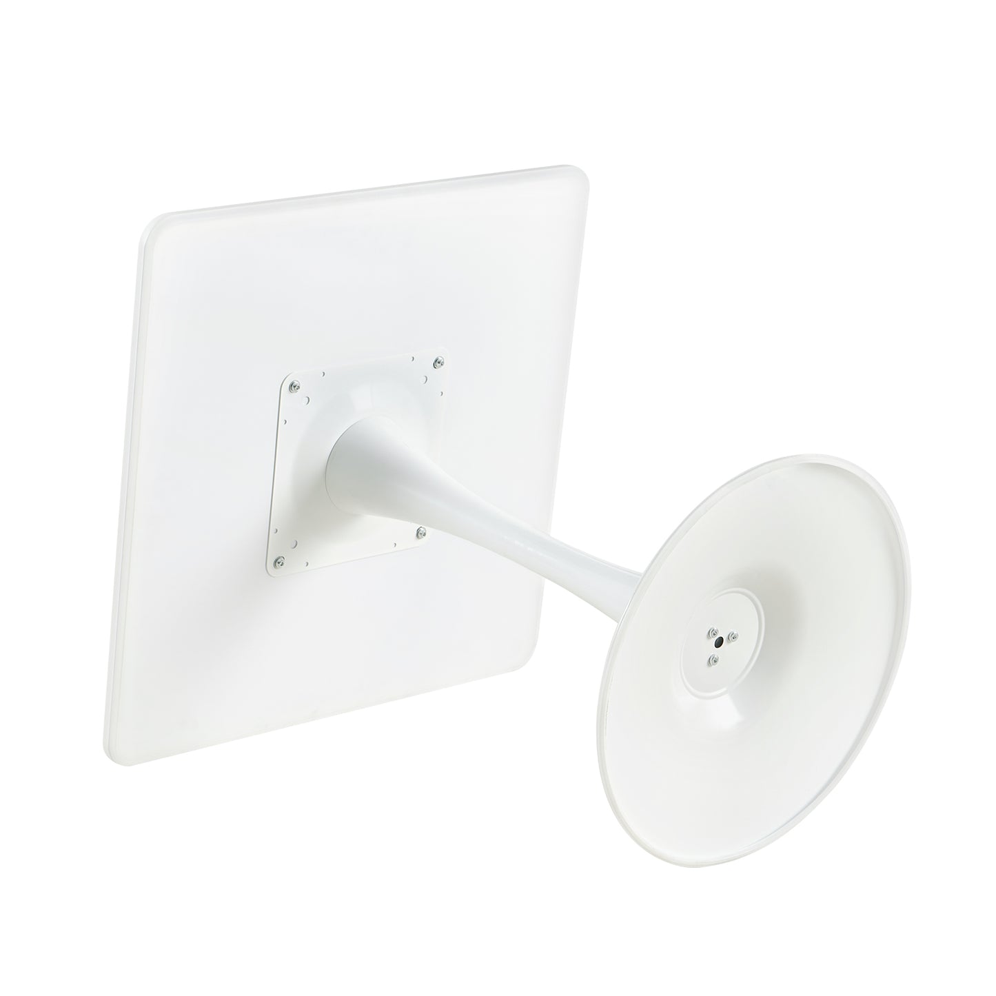 Table de salle à manger moderne 70 x 70 cm, petite table carrée avec pieds en métal, pour salon, salle à manger, balcon, blanc