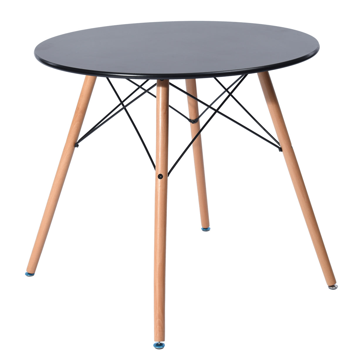 Table à Manger Scandinave Laquée Noir Mat pour 2 à 4 Personnes - 80 x 80 x 73 cm