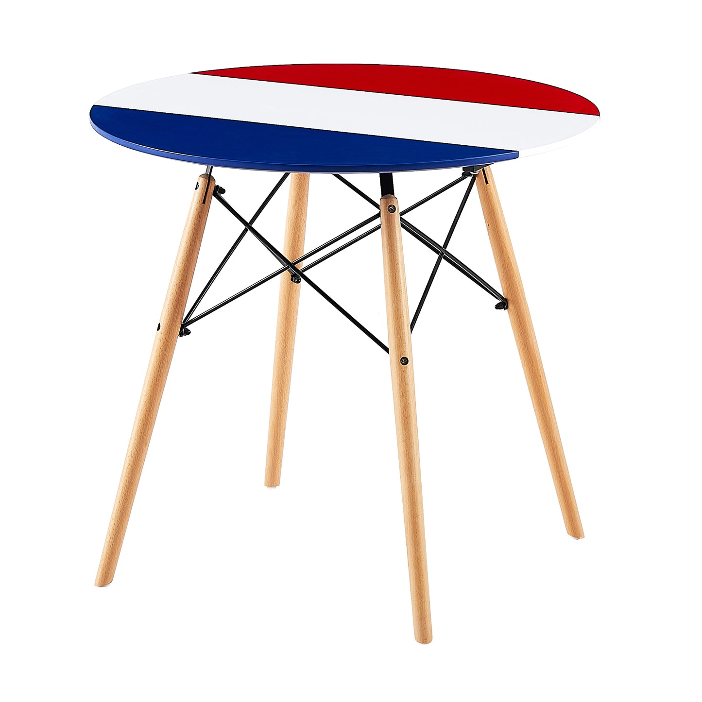 Table à Manger Ronde Scandinave avec Pieds en Hêtre - 80 x 80 x 75 cm - France