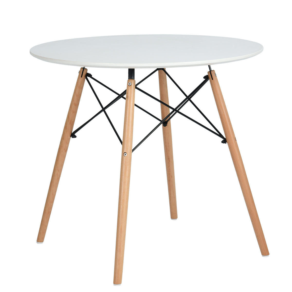 Table à Manger Scandinave Laquée Blanc Mat pour 2 à 4 Personnes - 80 x 80 x 73 cm