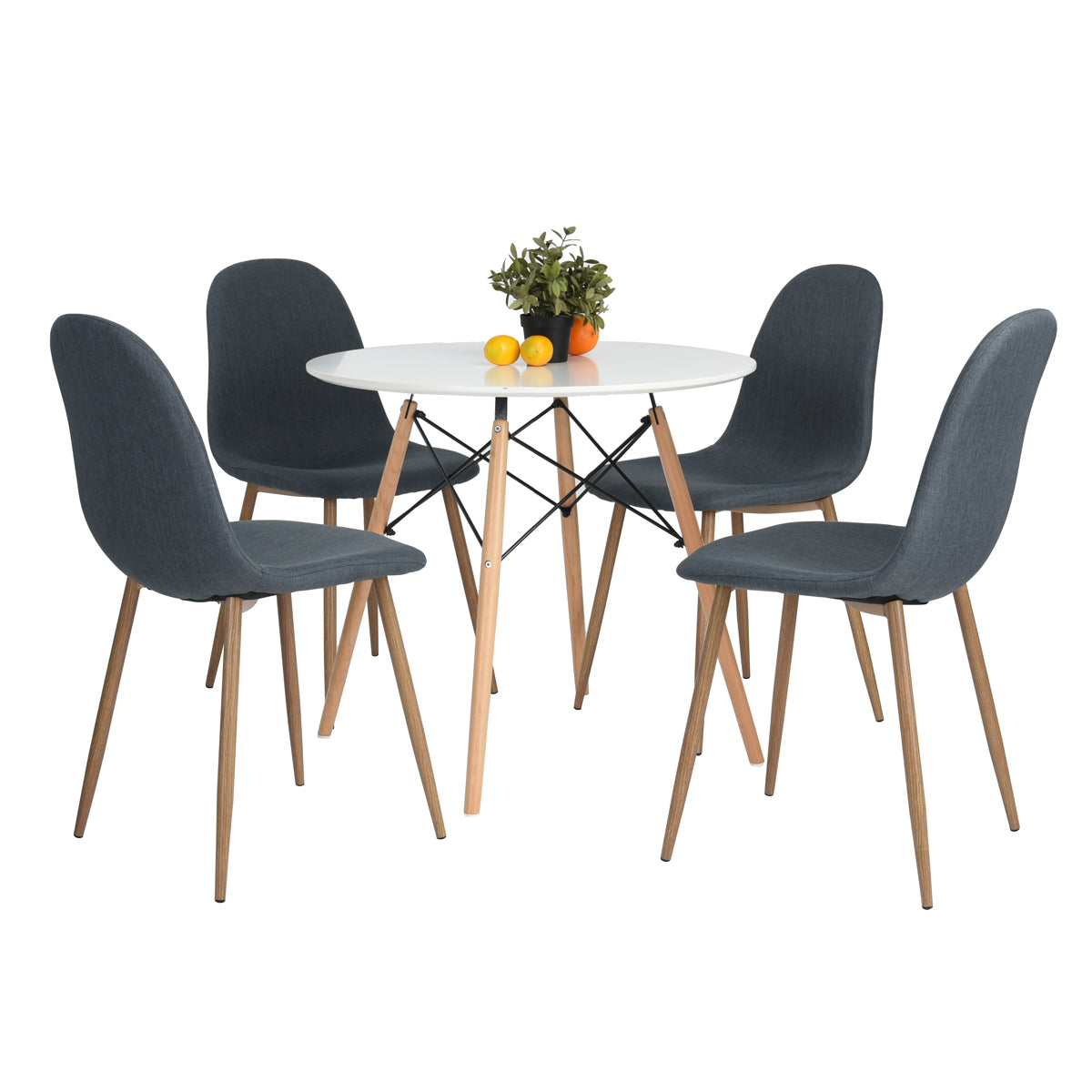 Table à Manger Scandinave Laquée Blanc Mat pour 2 à 4 Personnes - 80 x 80 x 73 cm