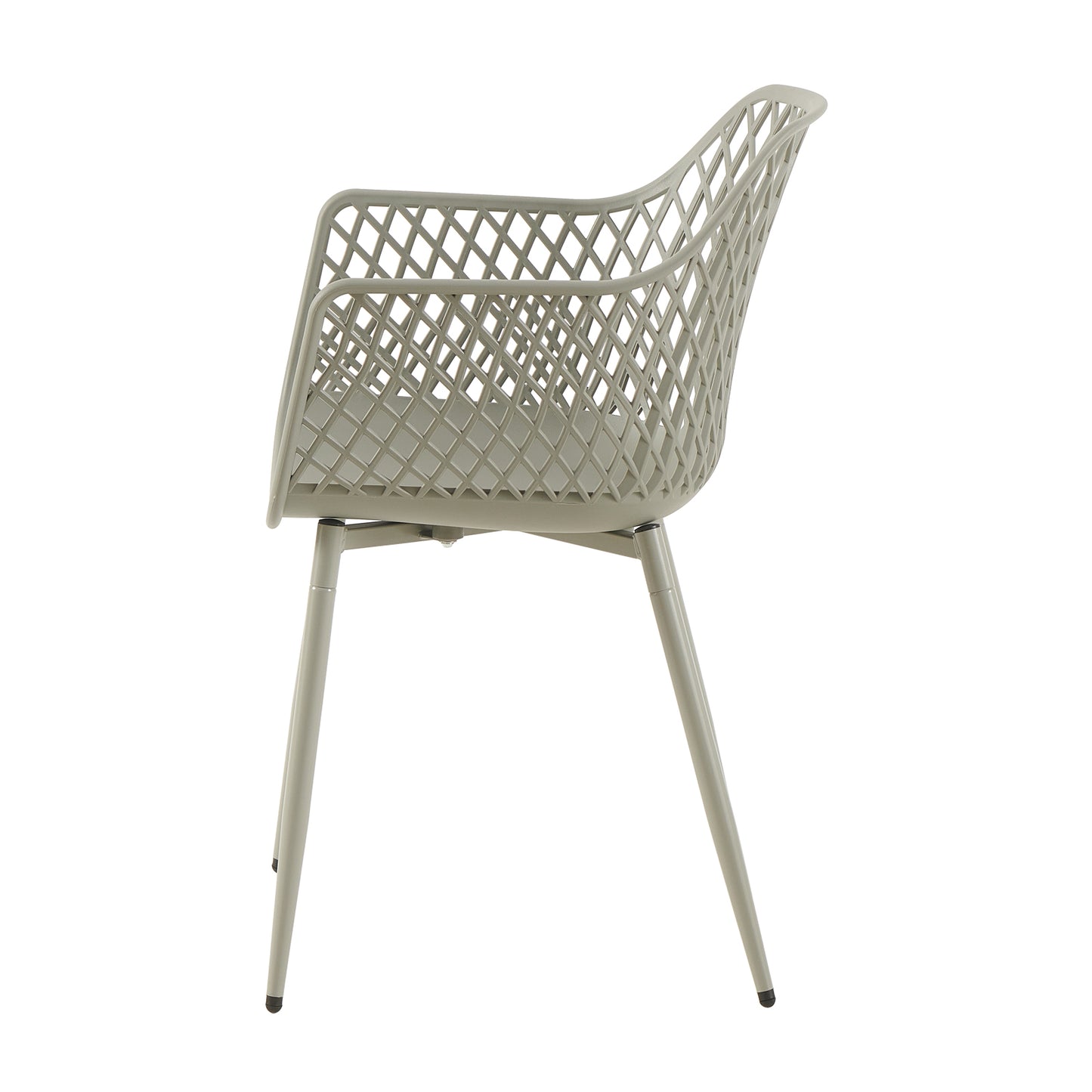 Lot de 6 chaises de jardin avec accoudoirs, fauteuil lounge - Chaises de jardin - Charge maximale : 120 kg - Gris