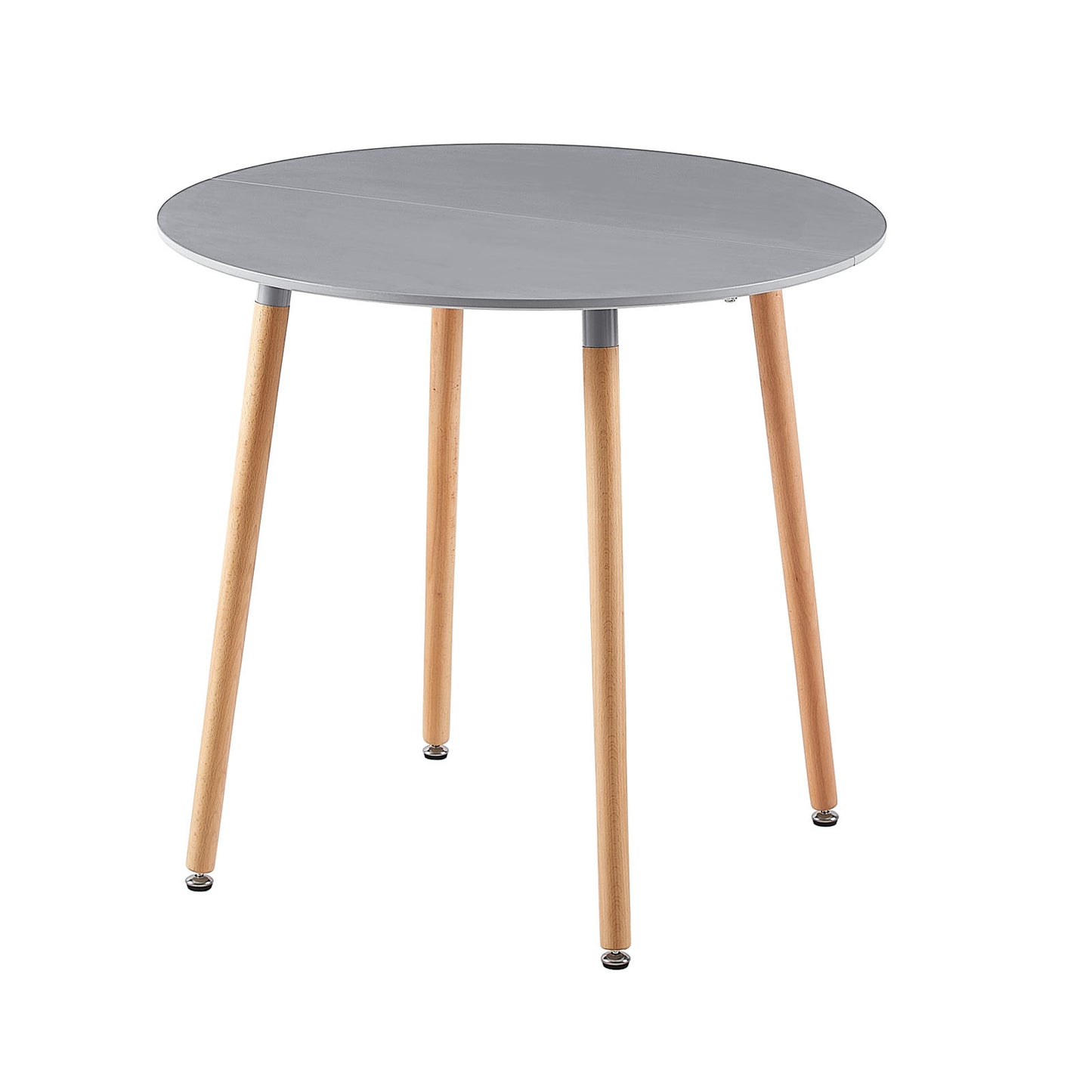 Table à Manger Ronde en Bois de Style Nordique Scandinave - 80 x 80 x 74 cm - Grise