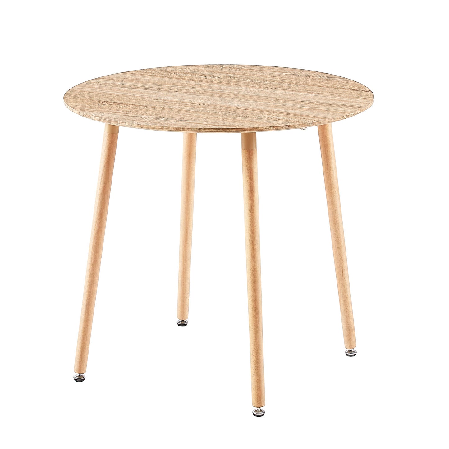 Table à Manger Ronde en Bois de Style Scandinave Nordique - 80 x 80 x 74 cm - Couleur Chêne