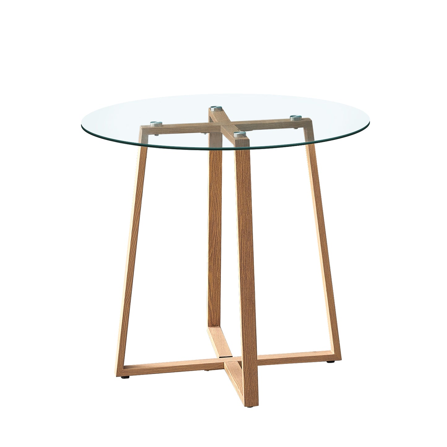 Ensemble de Table et Chaises Scandinave - Table Ronde Transparente Φ80*75cm avec 2 Chaises Blanches Élégantes 46x43x83cm