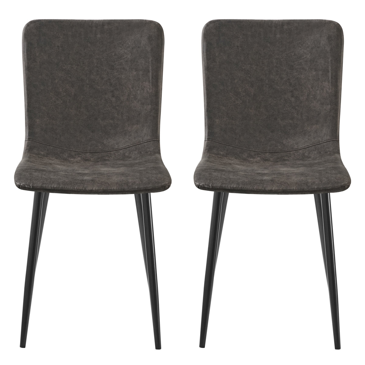 Lot de 2 Chaises de Salle à Manger avec Pieds en Métal - Noir