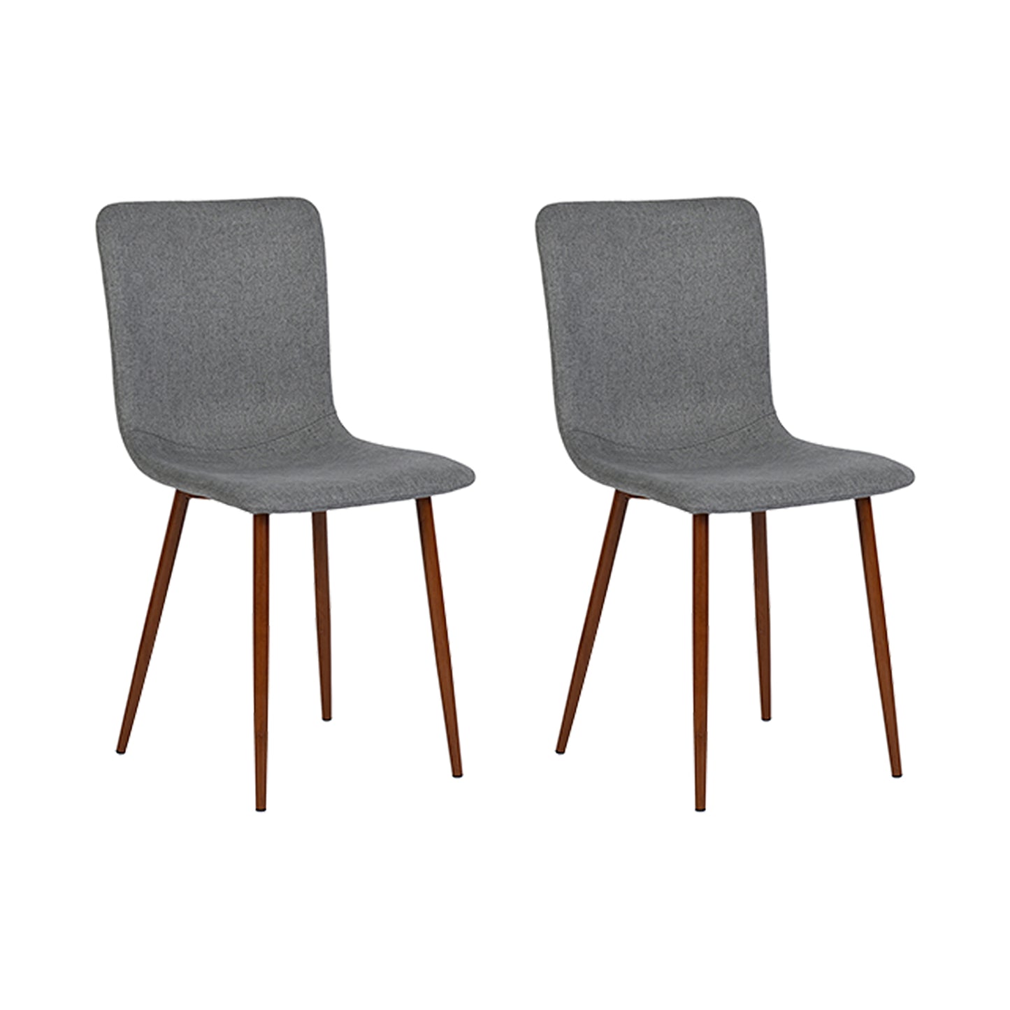 Lot de 2 Chaises de Salle à Manger en Tissu PU avec Pieds en Métal - Gris