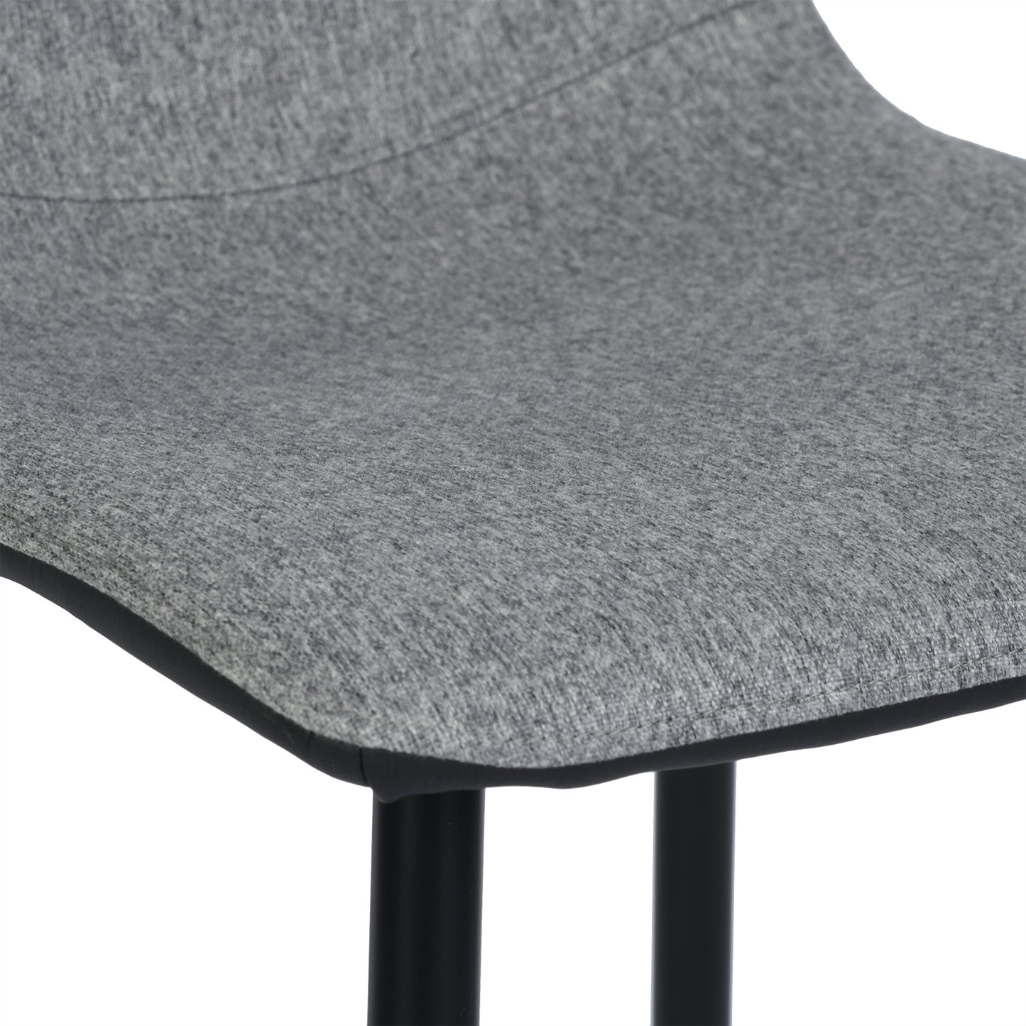 Lot de 2 Chaises de Salle à Manger en Tissu PU avec Pieds en Métal - Gris