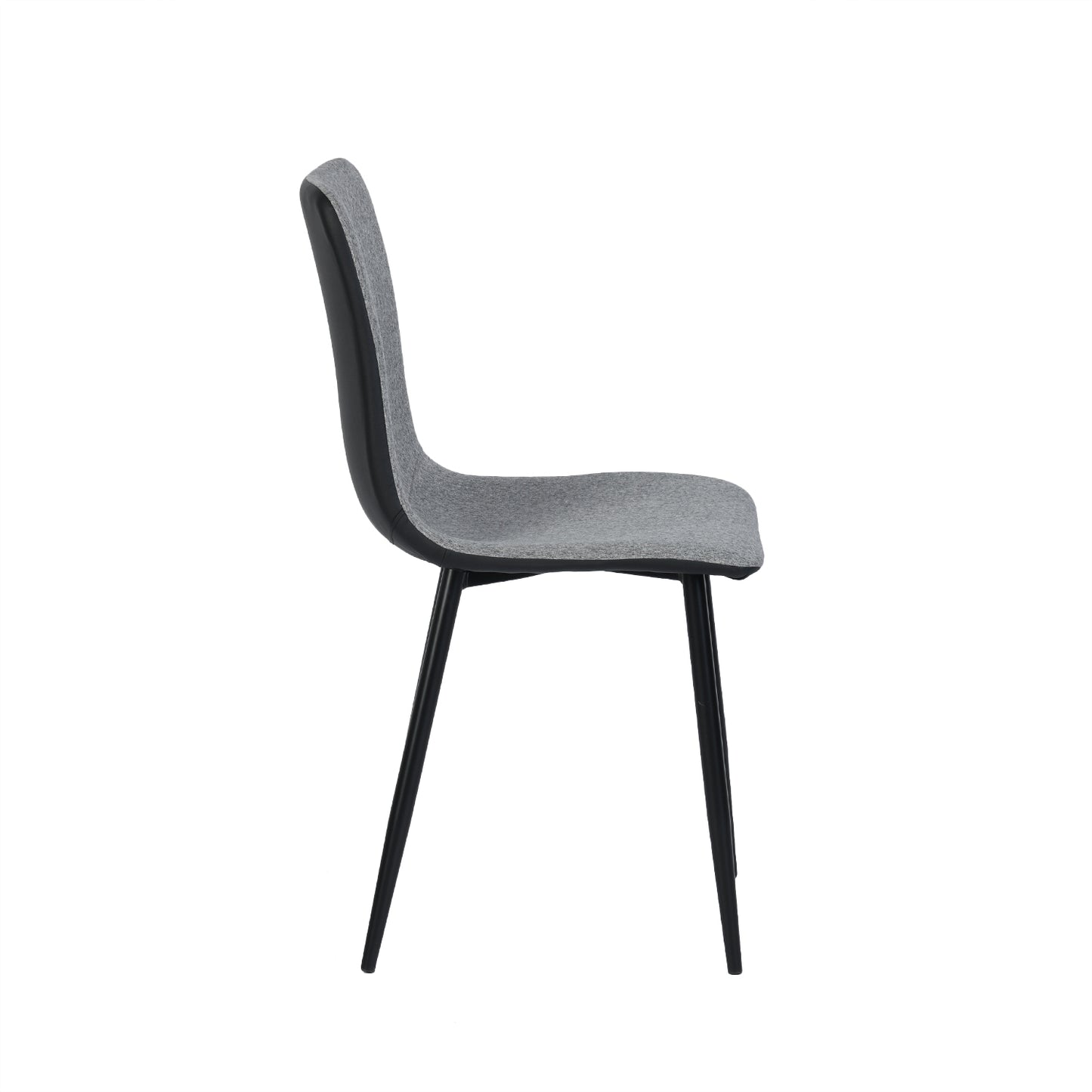 Lot de 2 Chaises de Salle à Manger en Tissu PU avec Pieds en Métal - Gris