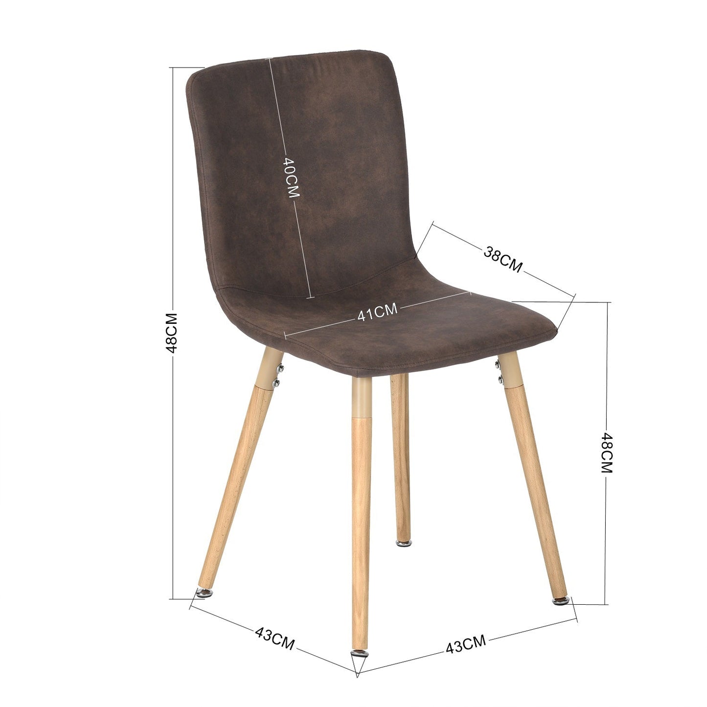 Lot de 4 Chaises de Salle à Manger Tissu noir avec Pieds en Bois