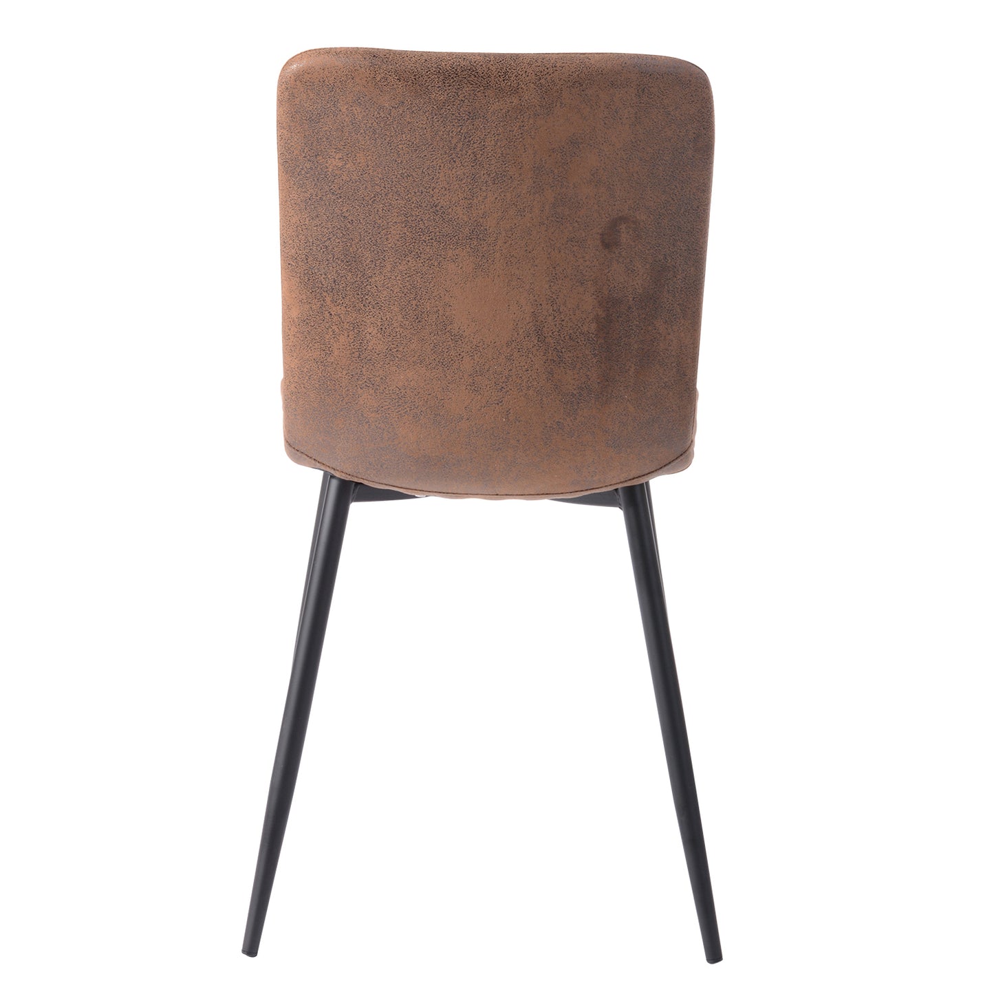 Lot de 2 Chaises de Salle à Manger en Suède avec Pieds en Métal - Marron