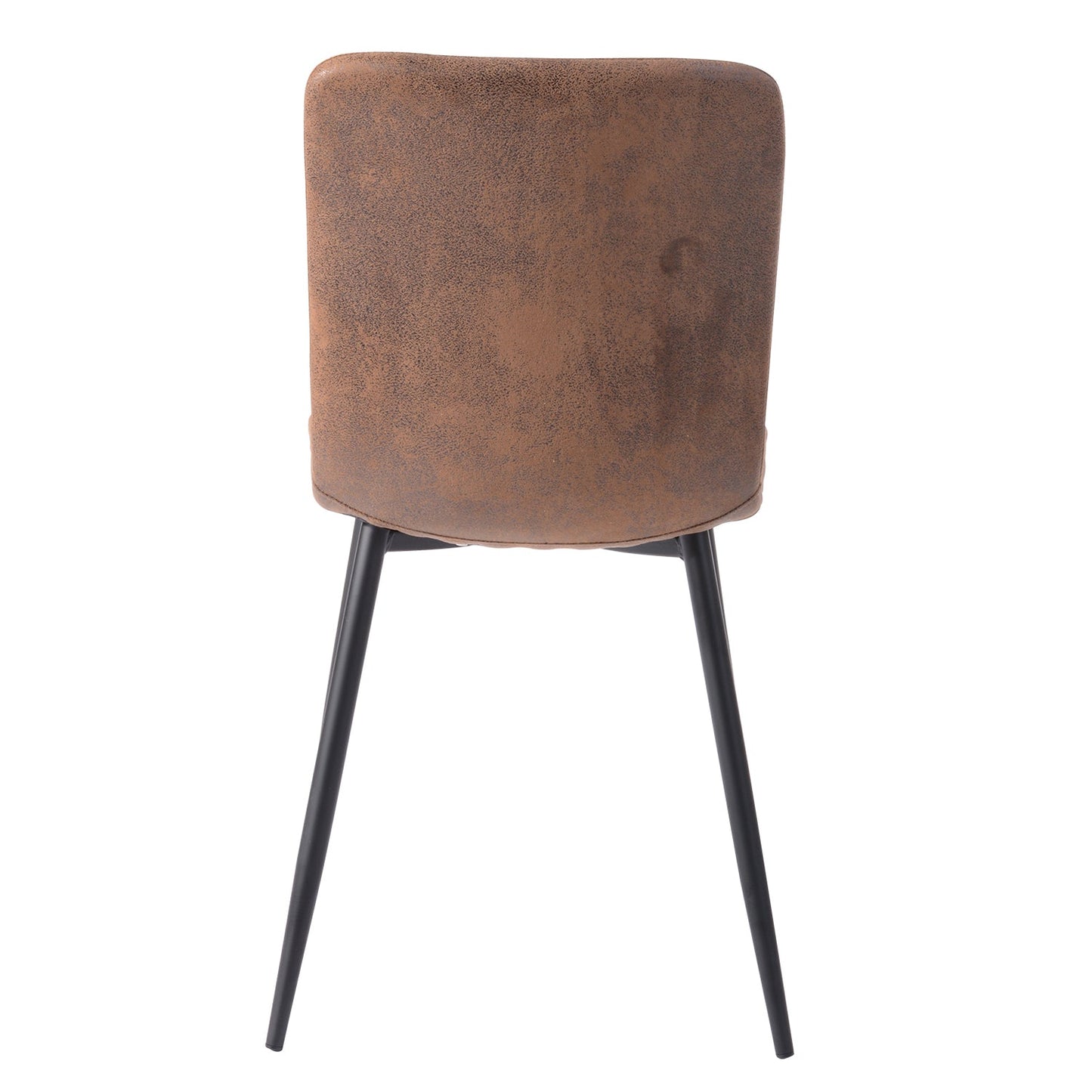 Lot de 4 Chaises de Salle à Manger en Suède avec Pieds en Métal - Marron