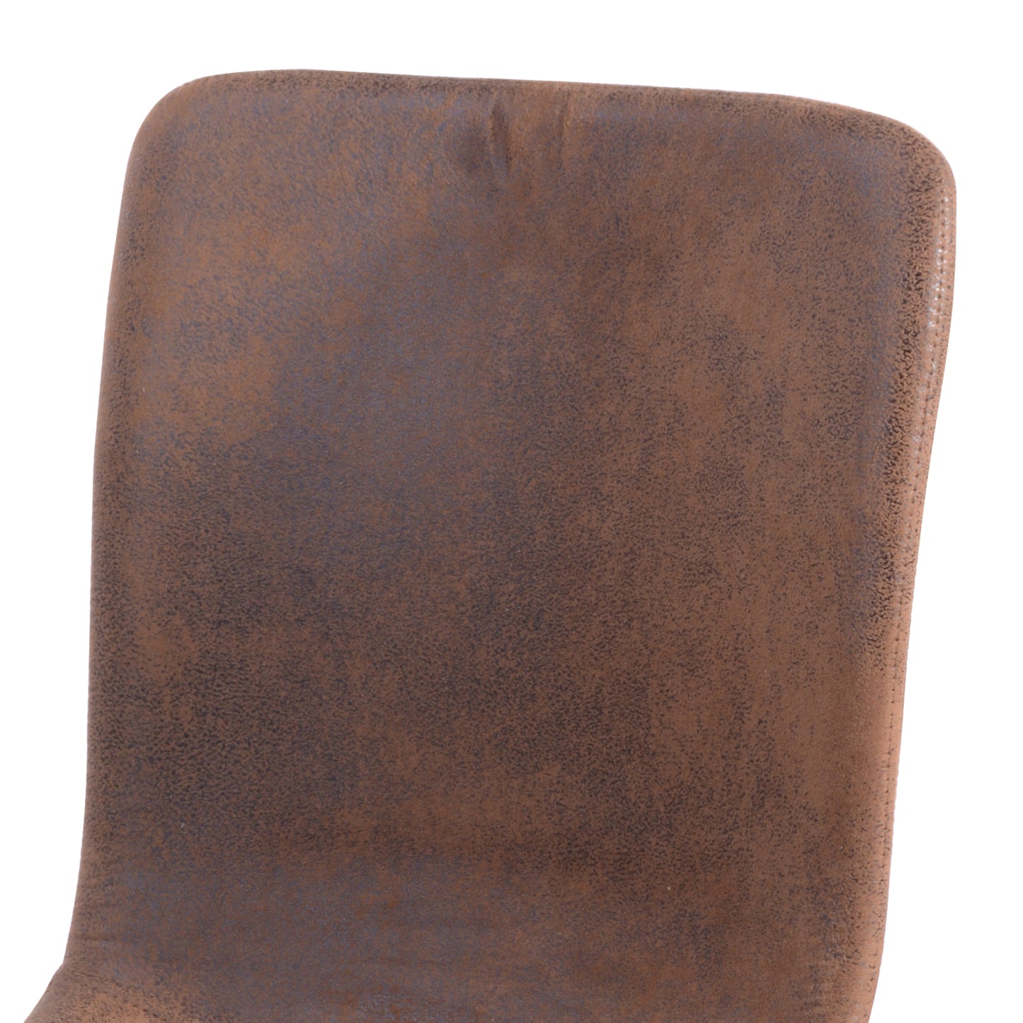 Lot de 2 Chaises de Salle à Manger en Suède avec Pieds en Métal - Marron