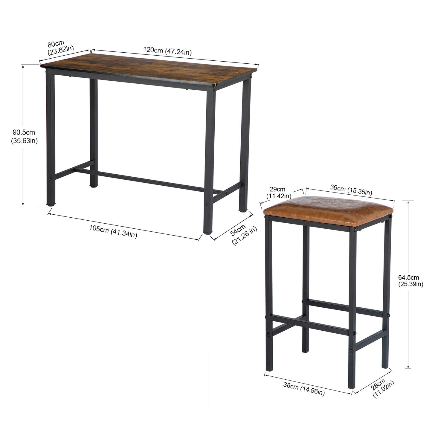 Ensemble de Table et Chaises - Table Naturelle et 4 Chaises en Cuir pour une Ambiance Contemporaine