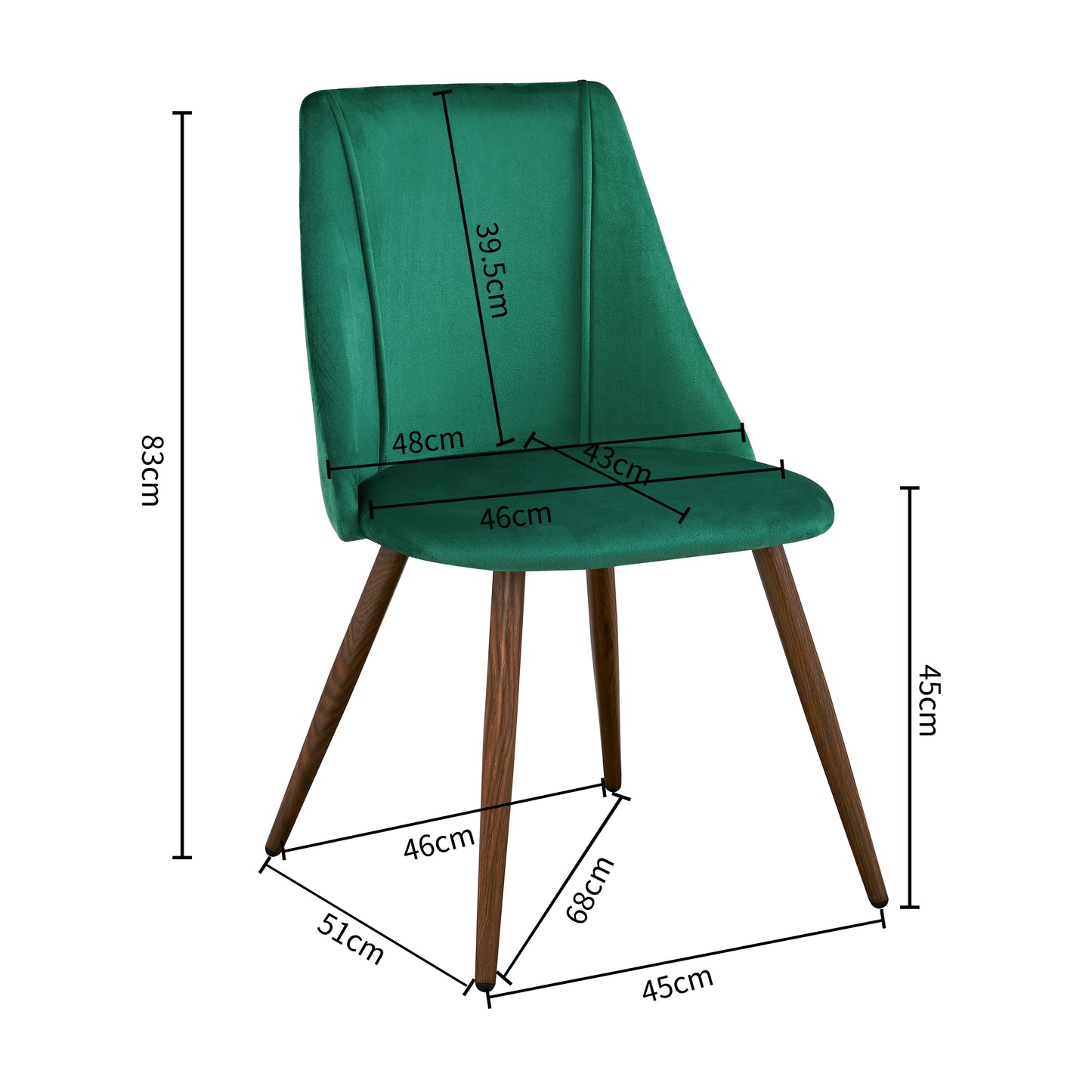 Chaise de Style Scandinave en Velours Vert pour Salle à Manger