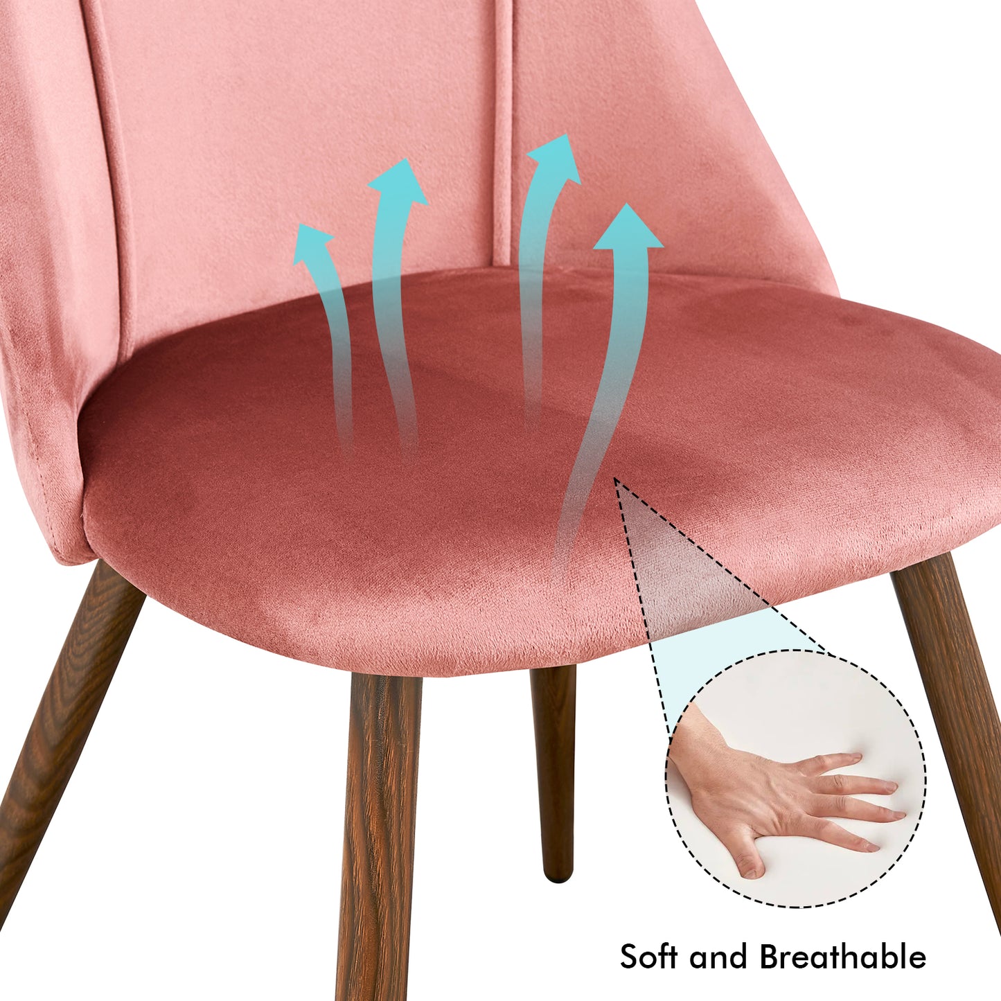Chaise de Style Scandinave en Velours Rose pour Salle à Manger