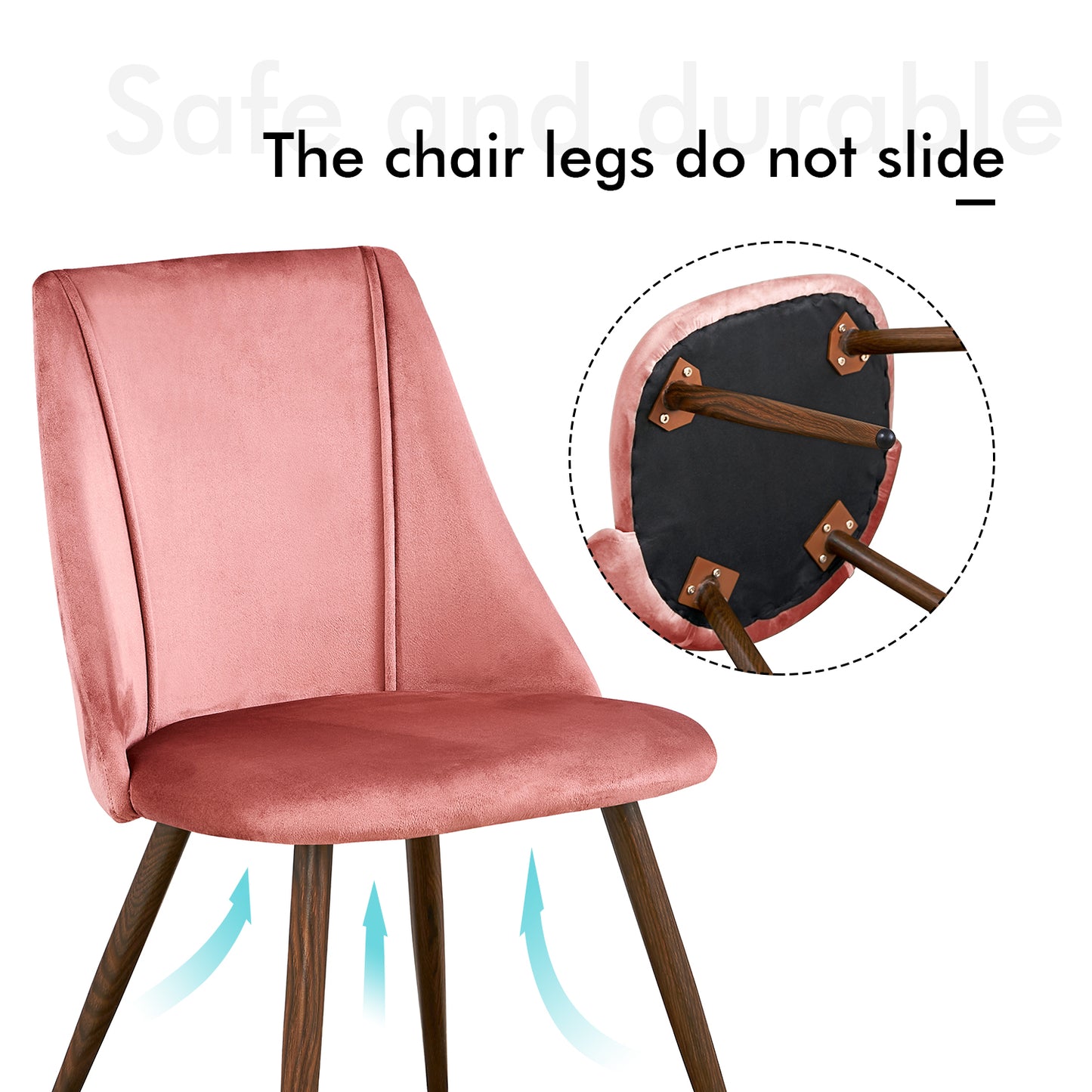Chaise de Style Scandinave en Velours Rose pour Salle à Manger