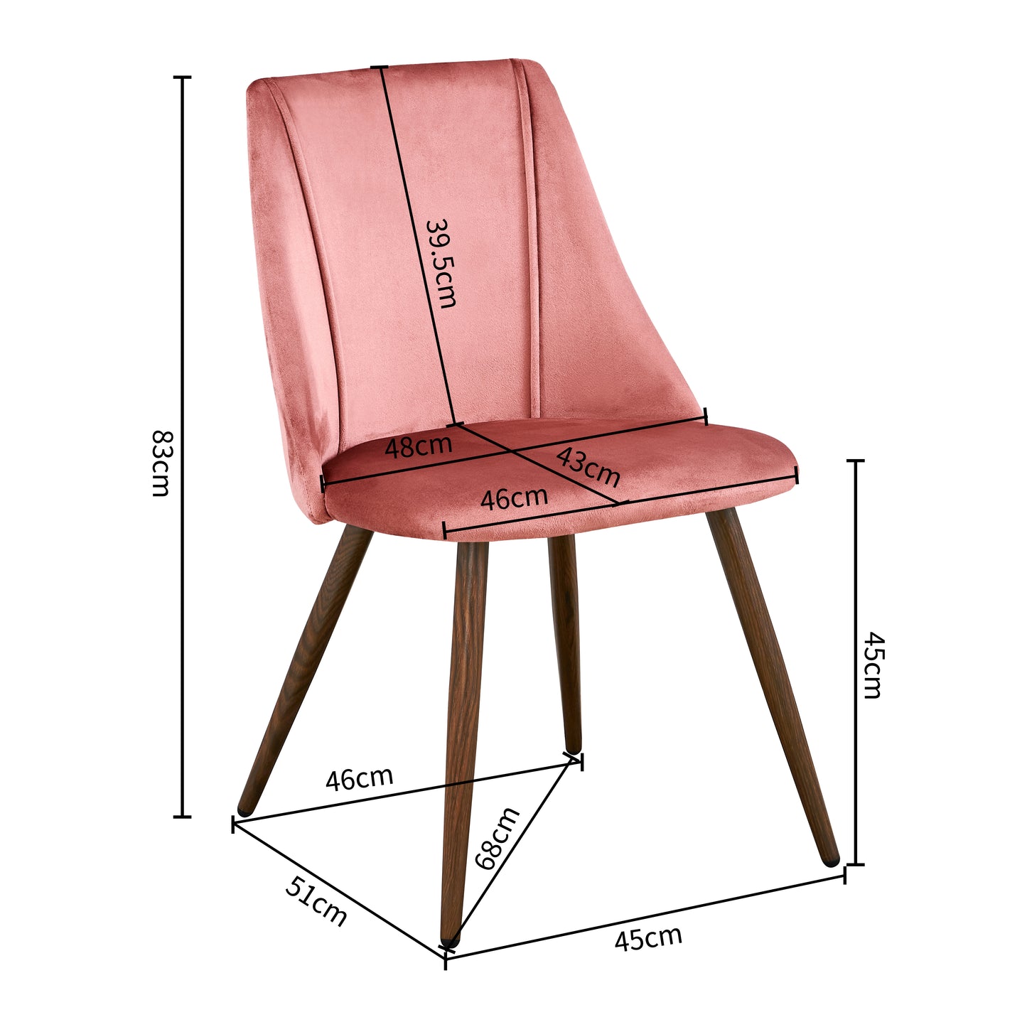 Chaise de Style Scandinave en Velours Rose pour Salle à Manger
