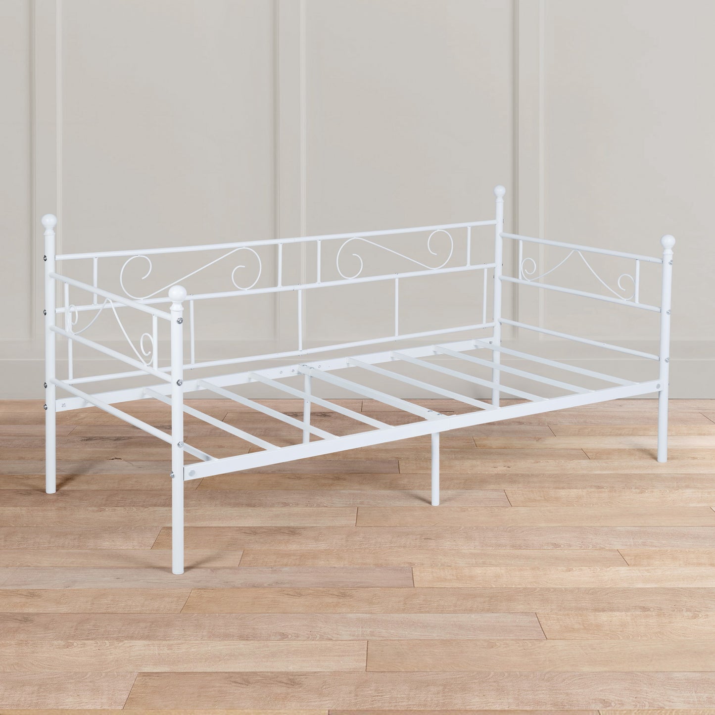 Canapé-Lit Simple en Métal - 90x190 cm - Blanc