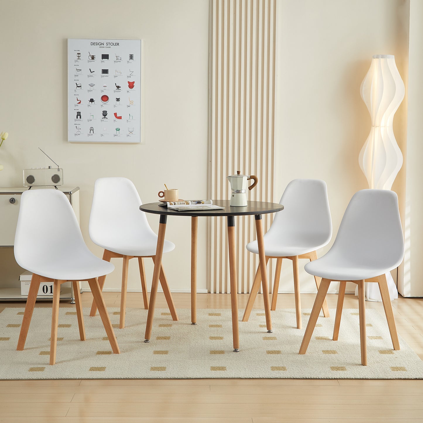 Lot de 4 chaises Scandinave design La mode Salle à Manger Chaises de Blanc - Cuisine,Salon,Bureau