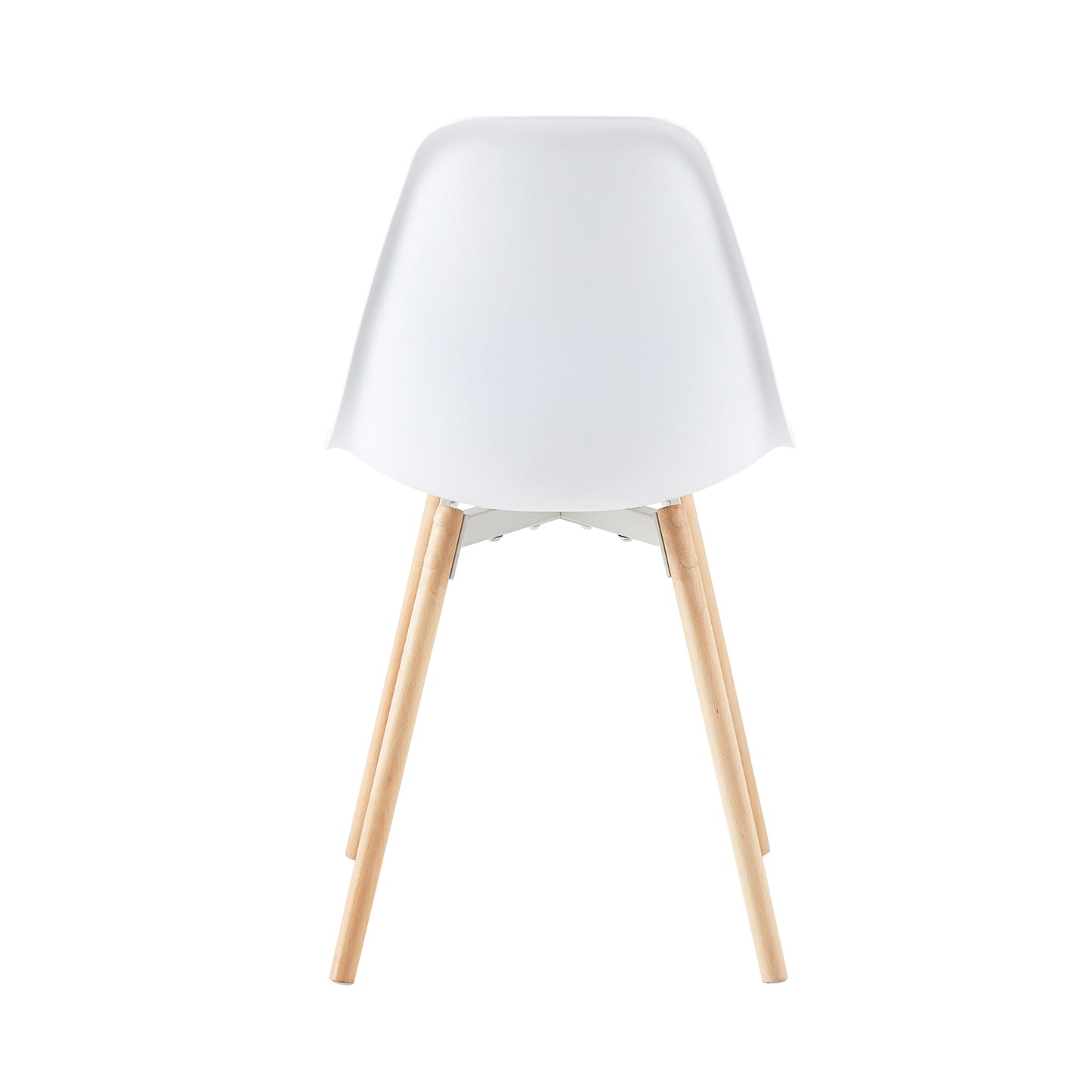 Lot de 2 Chaises de Salle à Manger de Style Scandinave avec Pieds en Hêtre - 54x46x84cm - Blanc
