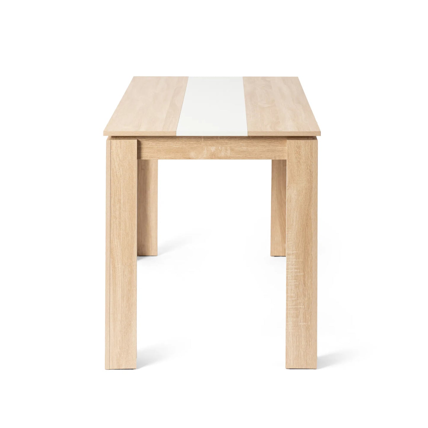 Table de Cuisine Couleur Chêne et Blanc, Table de Cuisine Style Moderne, Sideboard de Cuisine--140 x 70 x 75 cm