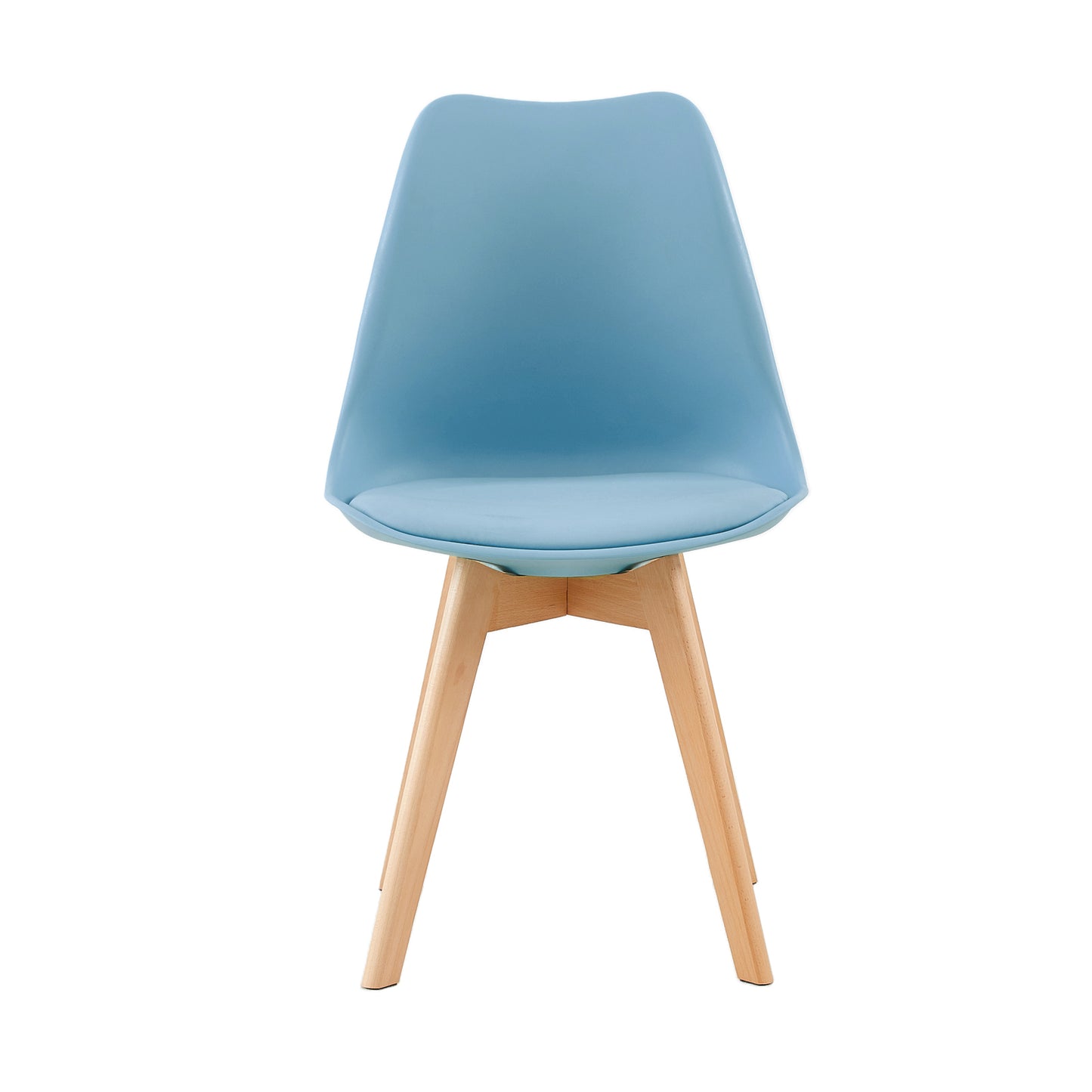 Lot de 1 Chaise de salle à manger de style nordique, Cuisine Rétro Rembourrée Chaise de Salle de Bureau, Pieds en Bois de Hêtre Massif--Brume bleue