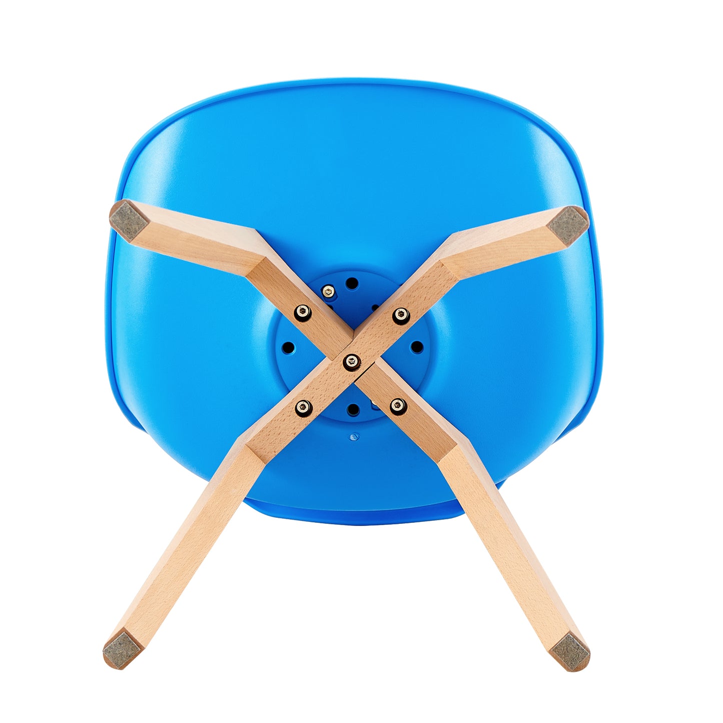 Lot de 2 chaises au design Scandinave contemporain pour salle à manger - Bleu vif