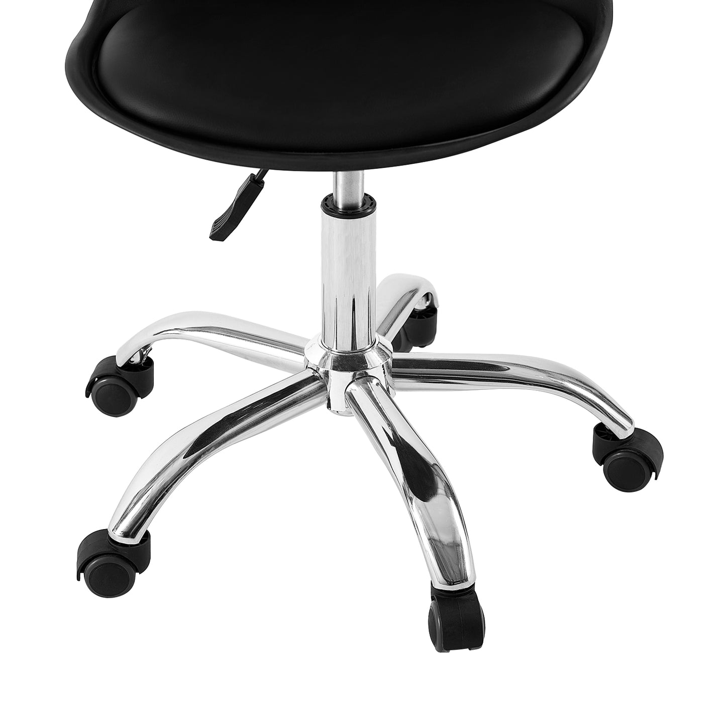 Eco friendly PP chaise de bureau - pieds en acier - relevable - 56 * 4 * 81 - 92cm - Noir