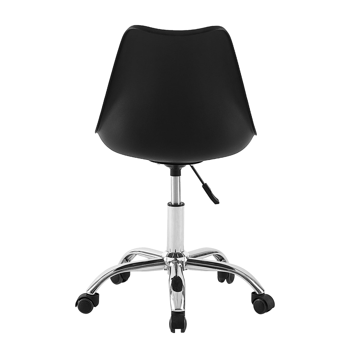 Eco friendly PP chaise de bureau - pieds en acier - relevable - 56 * 4 * 81 - 92cm - Noir