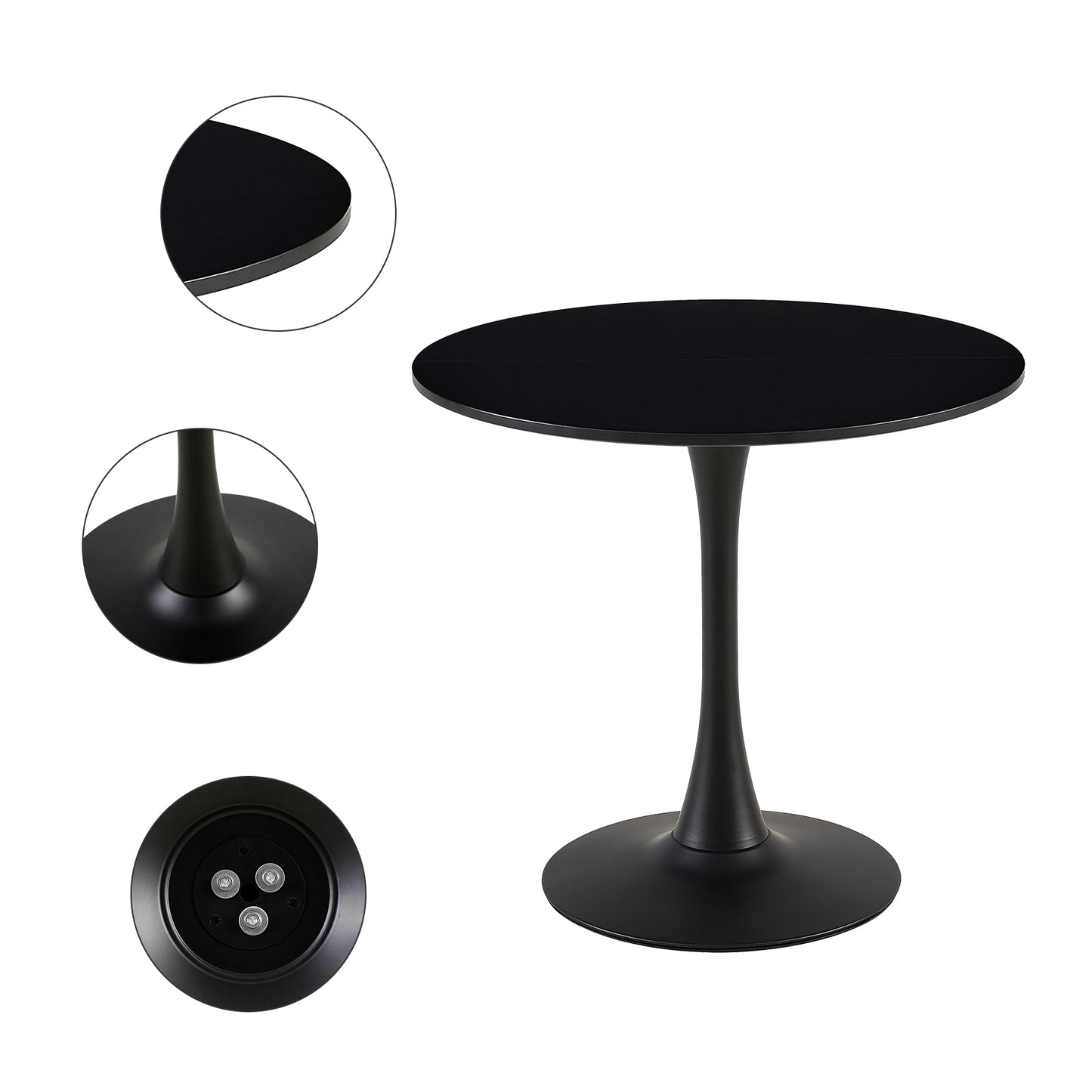 Table à manger à tréteaux avec 70cm - Noir