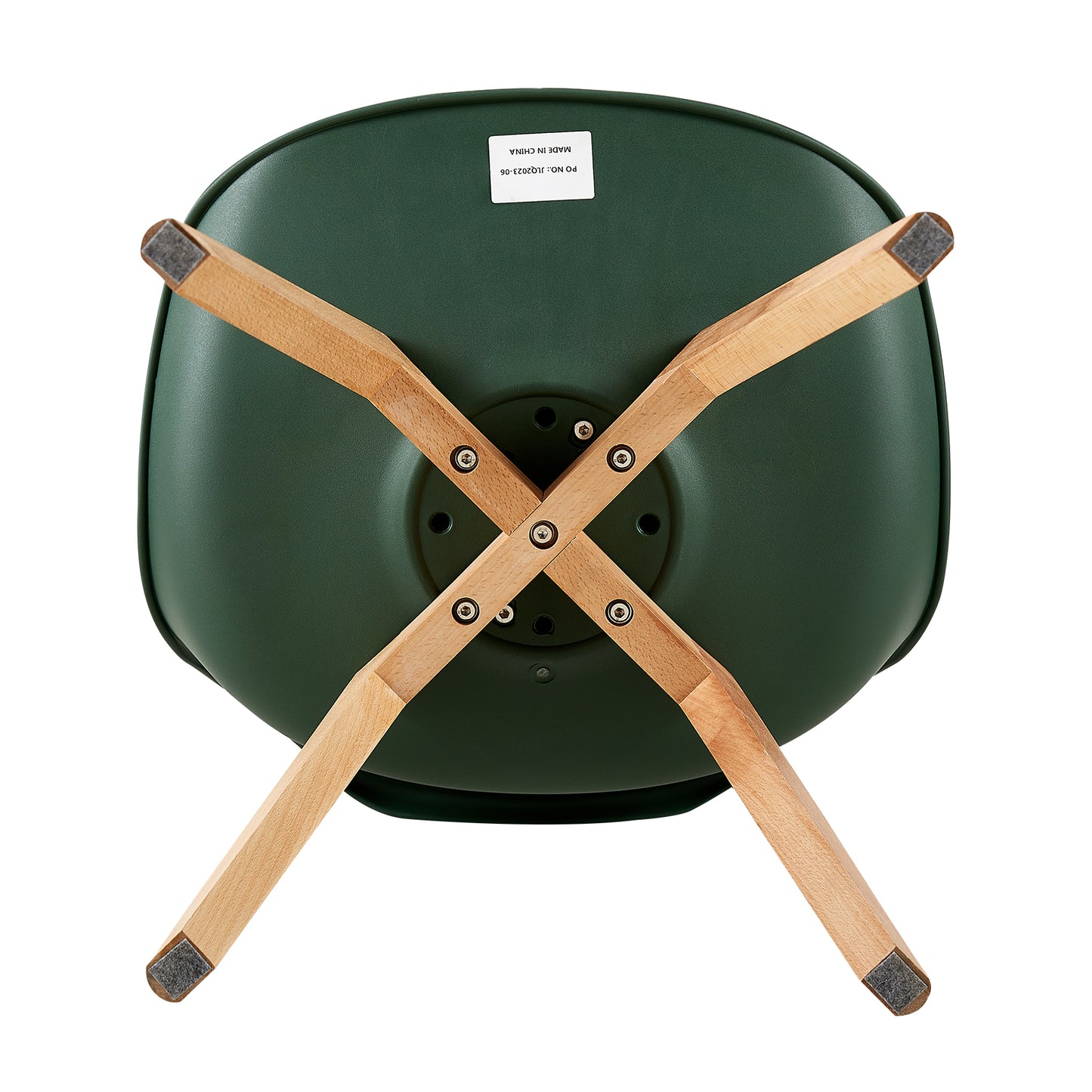 Lot de 4 Chaise de salle à manger de style nordique, Cuisine Rétro Rembourrée Chaise de Salle de Bureau, Pieds en Bois de Hêtre Massif--Vert mat