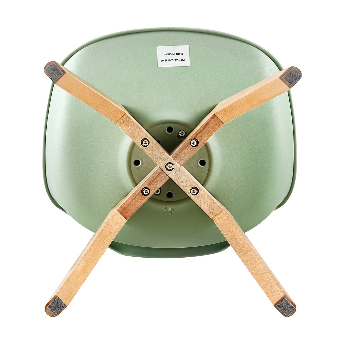 Lot de 2 Chaises de Cuisine Rétro Rembourrée Chaise de Salle de Bureau, Pieds en Bois de Hêtre Massif--Glace Verte