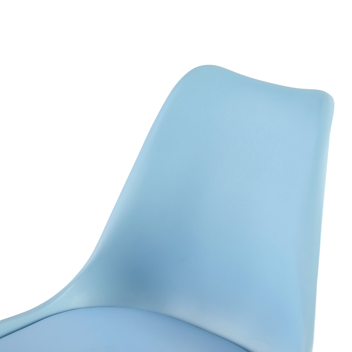 Lot de 2 Chaises de Cuisine Rétro Rembourrée Chaise de Salle de Bureau, Pieds en Bois de Hêtre Massif--Bleu clair