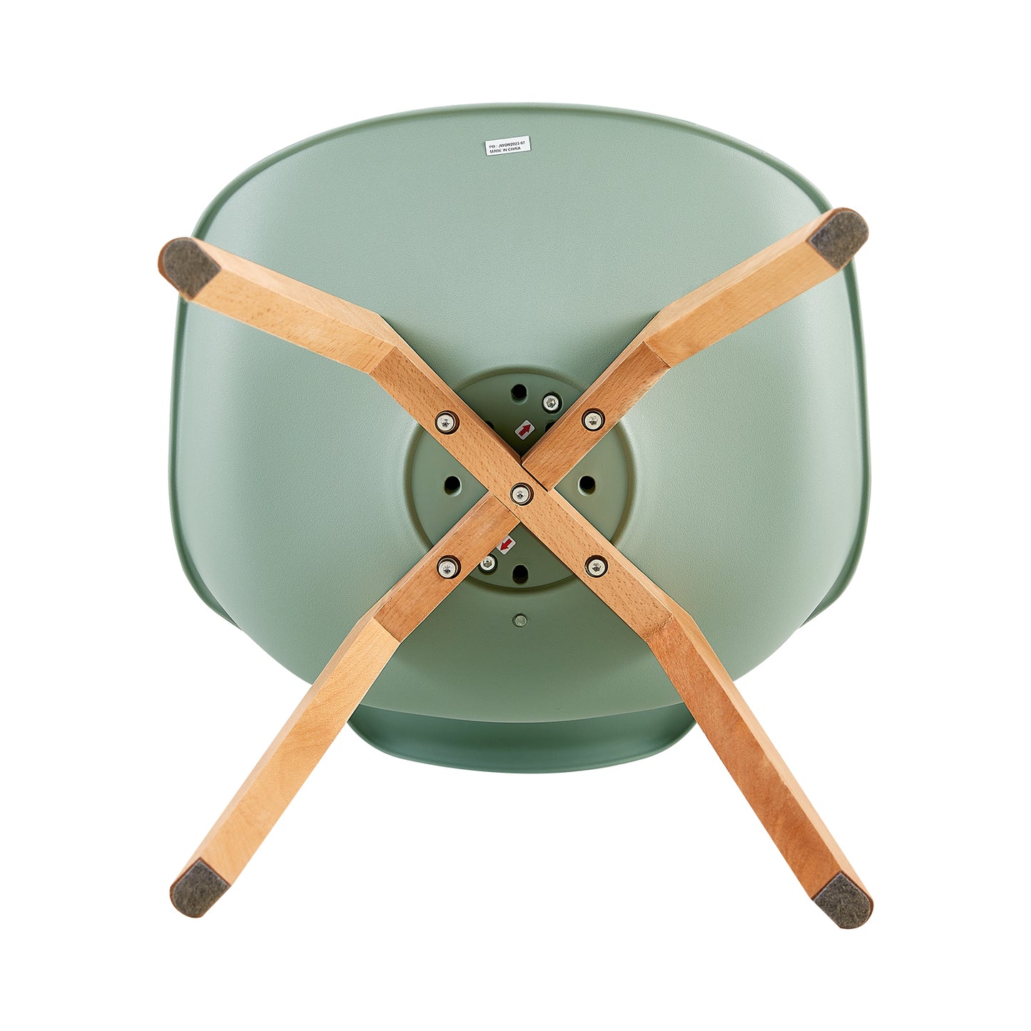 Lot de 4 Chaise de salle à manger de style nordique, Cuisine Rétro Rembourrée Chaise de Salle de Bureau, Pieds en Bois de Hêtre Massif--Vert clair