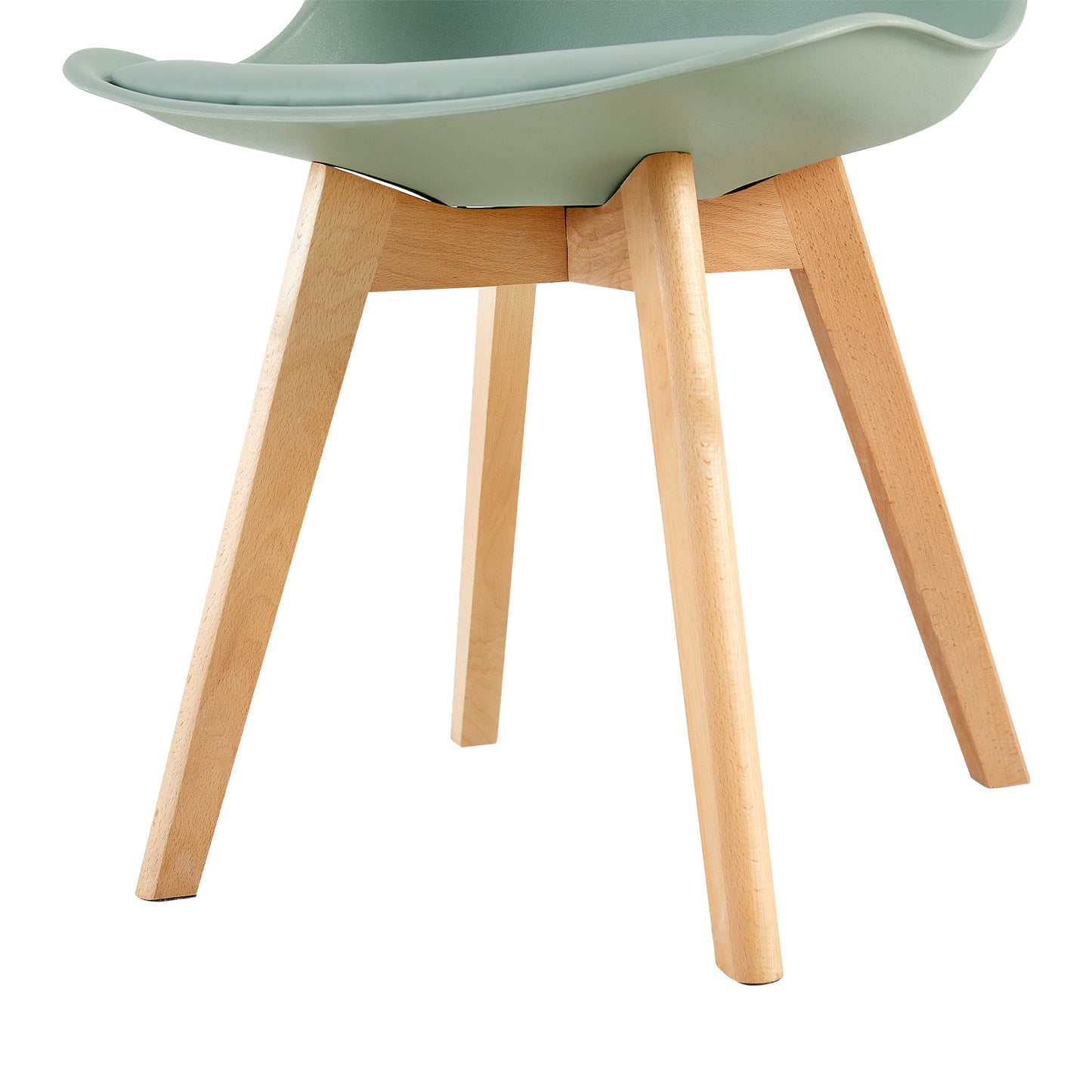 1 Chaise Design Plastique Scandinave Chaise de Salle à manger - Vert Clair