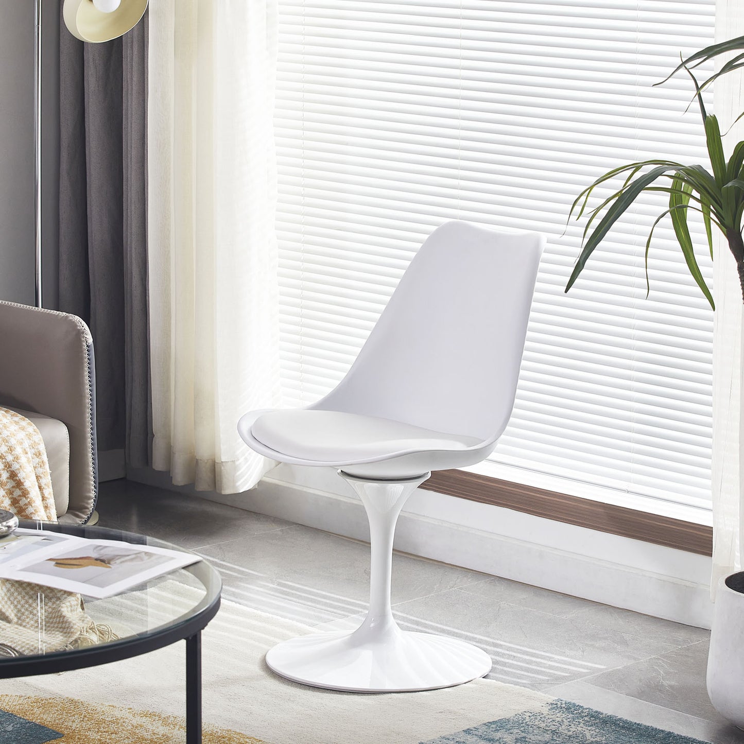 Tabouret de Bar Blanc pour Cuisine - 55.5*46*79cm