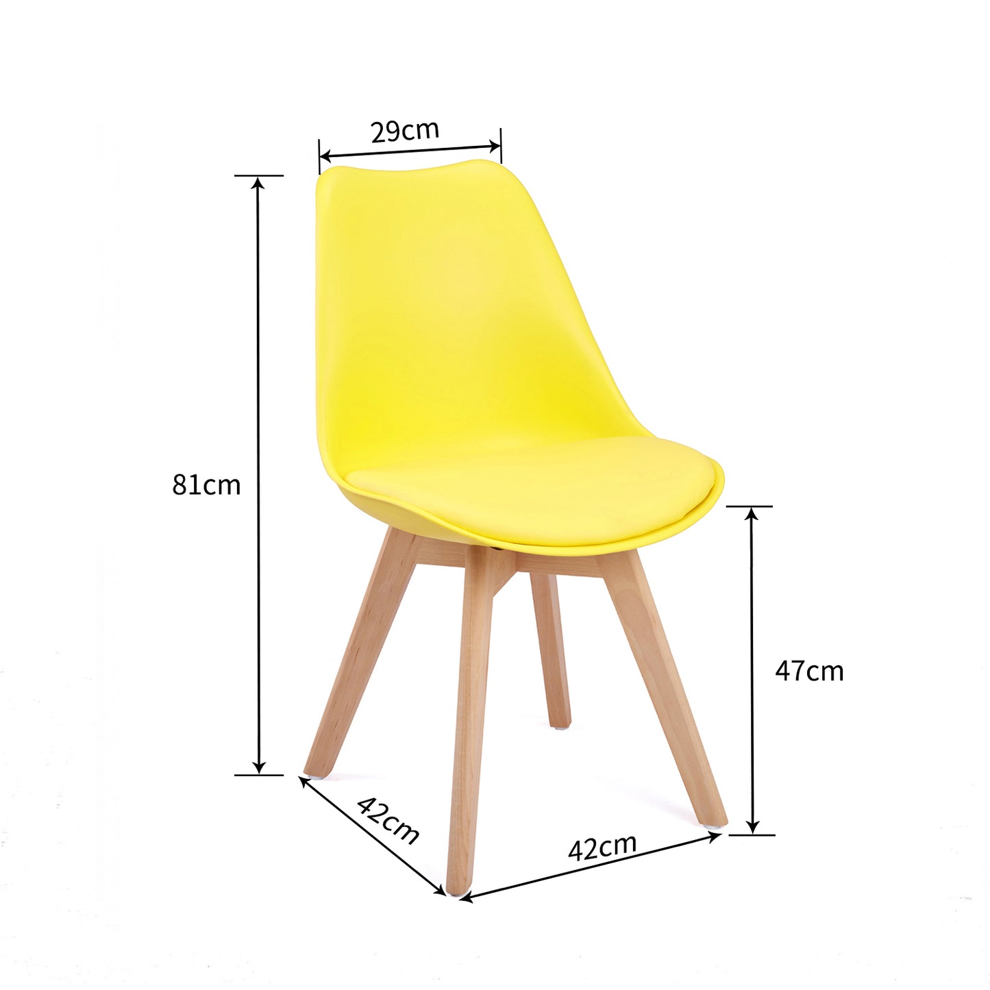 Chaise de salle à manger design contemporain scandinave - jaune