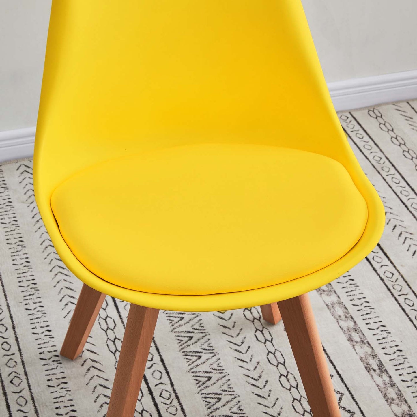 Lot de 2 chaises de salle à manger design contemporain scandinave - Jaune