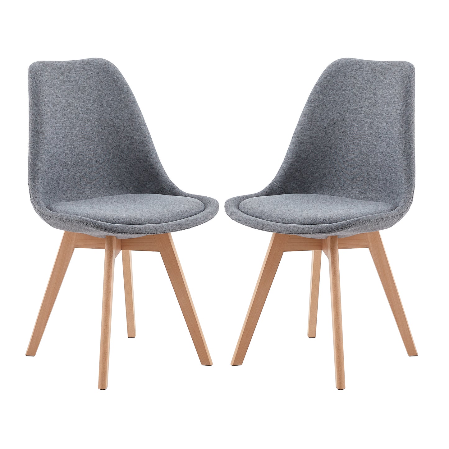 Lot de 2 chaises Scandinaves pour Salle à Manger - Gris
