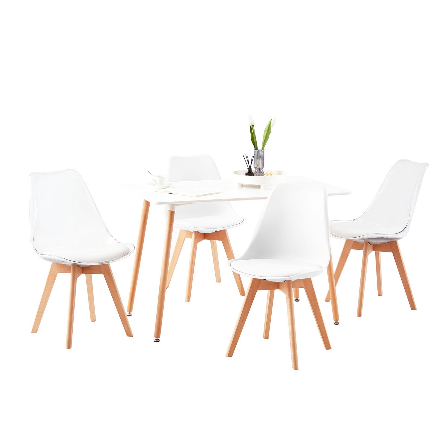 Lot de 4 chaises au design contemporain Scandinave pour salle à manger
