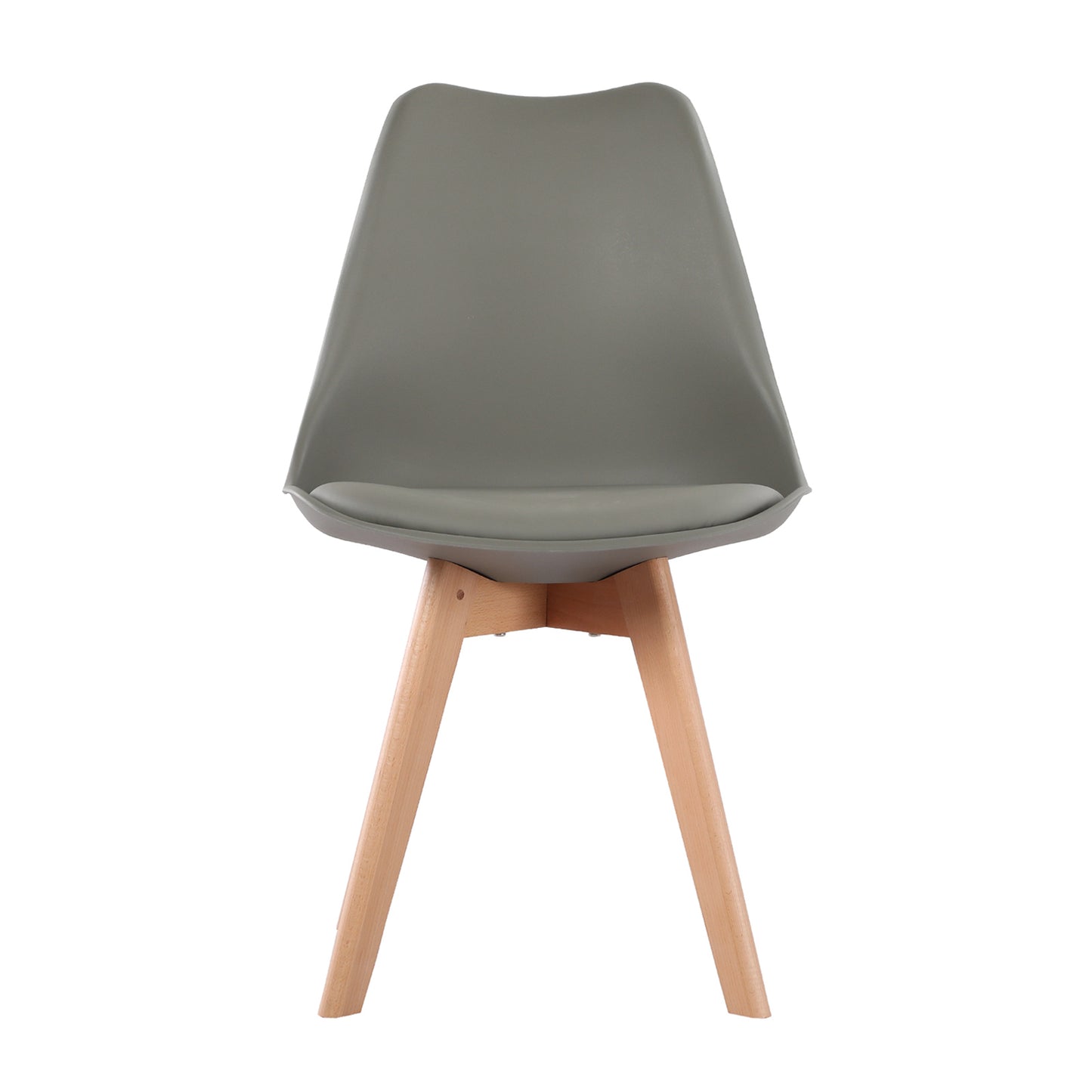 Ensemble de Table et Chaises Scandinave - Table Ronde en Verre avec Pieds en Bois et 2 Chaises Grises au Design Épuré, Dimensions 54x54x82cm