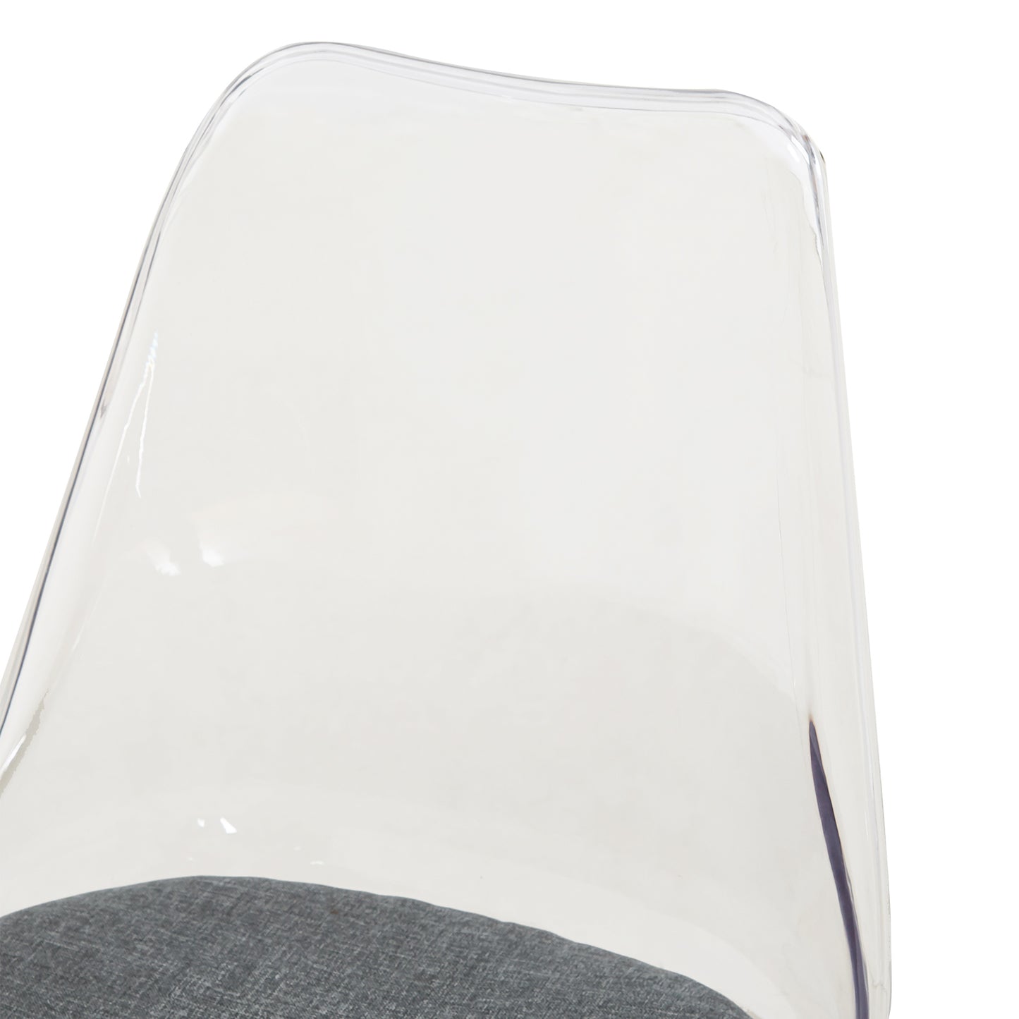 Lot de 4 Chaises Scandinaves Transparentes pour Salle à Manger avec Coussins en Tissu et Pieds en Hêtre