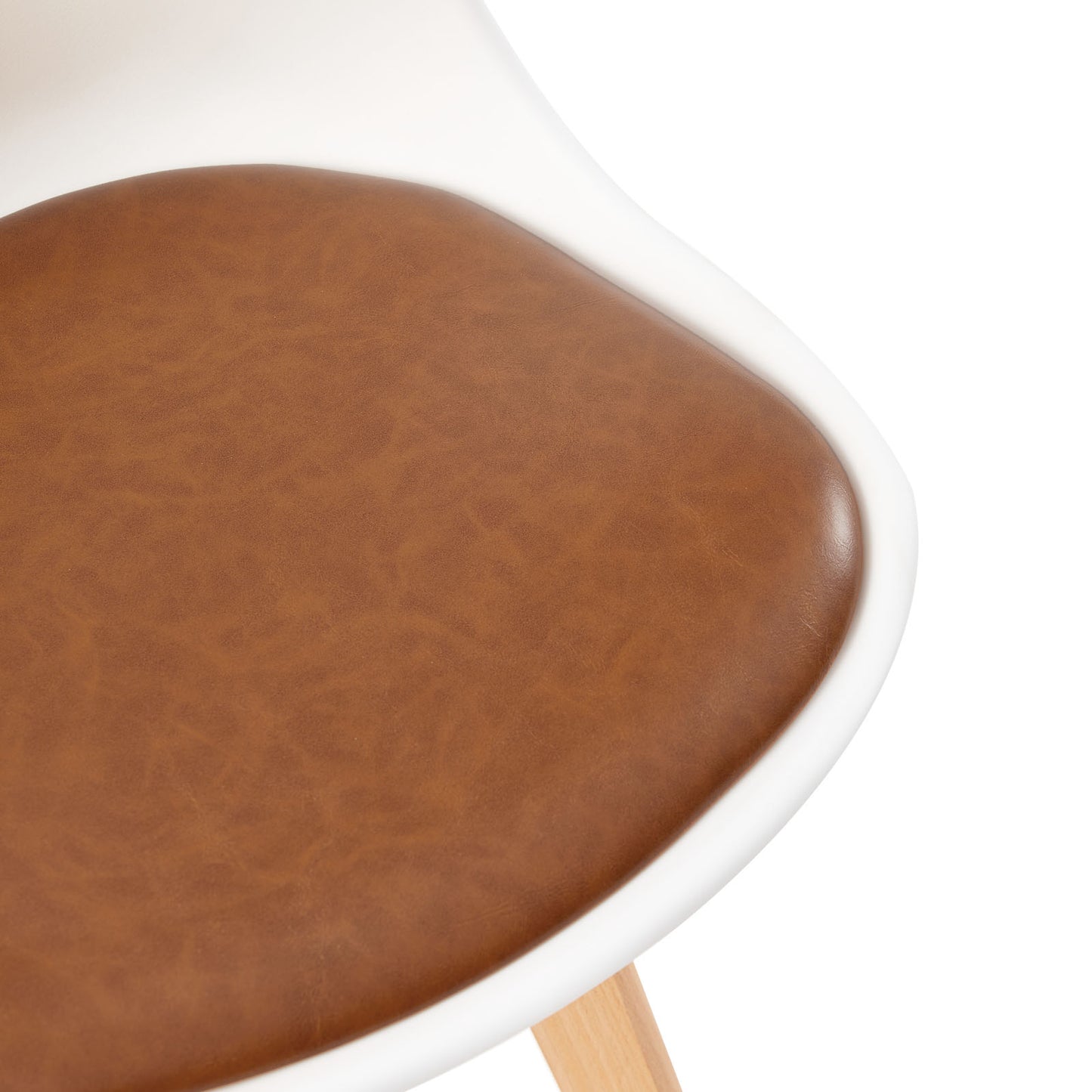 Lot de 4 chaises de salle à manger design contemporain scandinave - Marron